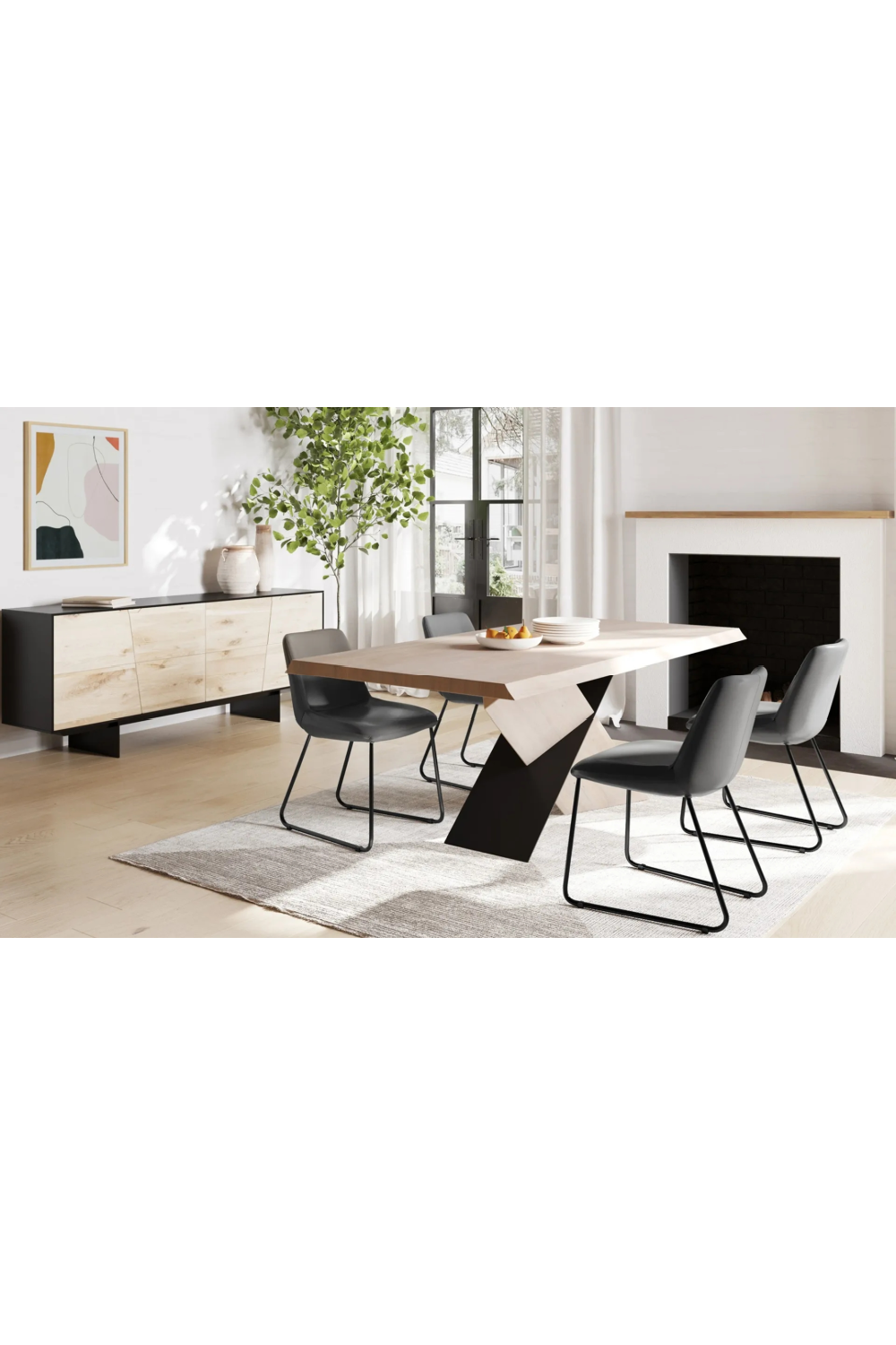 Modern European furniture - White Waxed Oak Dining Table - www.oroa.com | Oroa.com