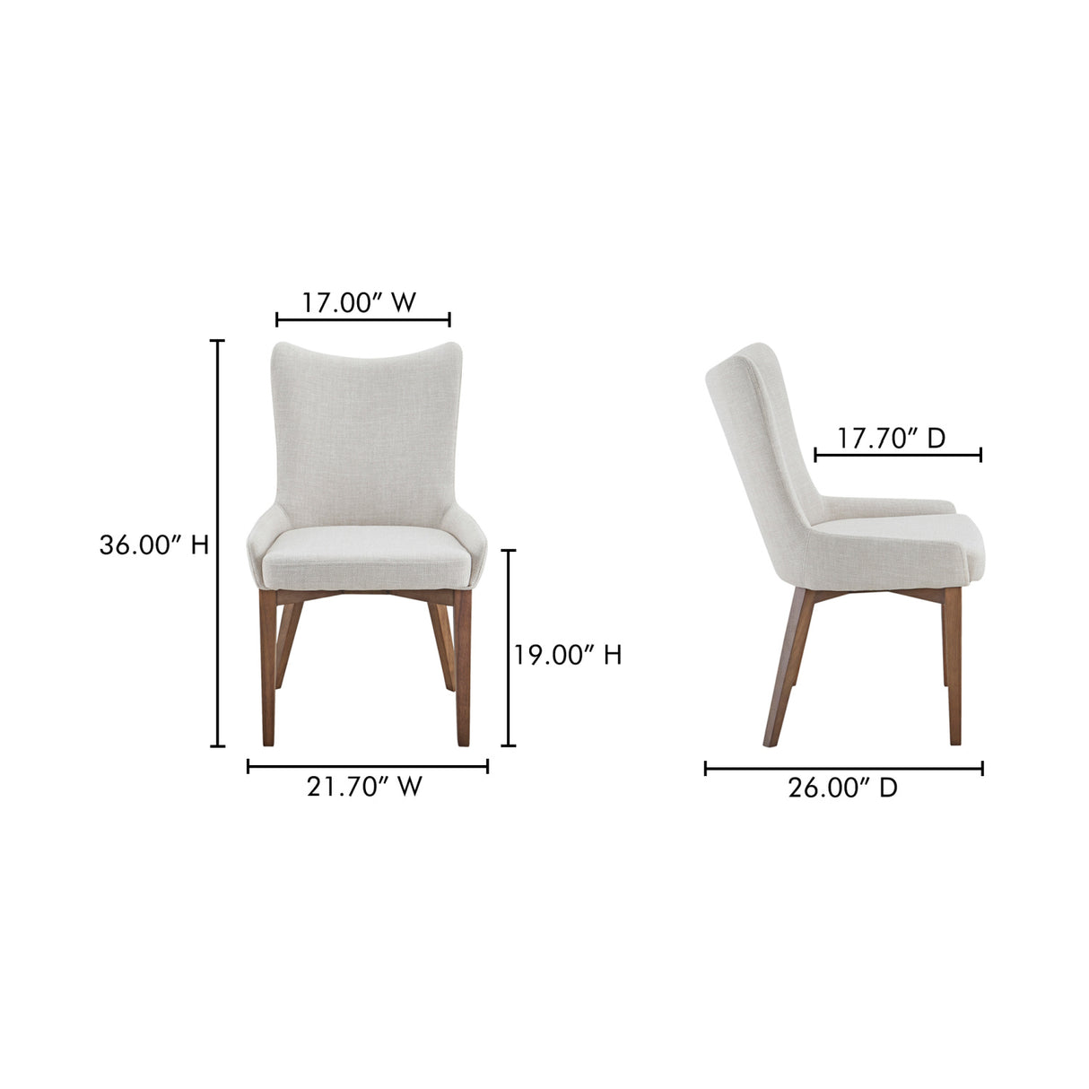 Modern European furniture - Beige Curved High-back Dining Chair - www.oroa.com