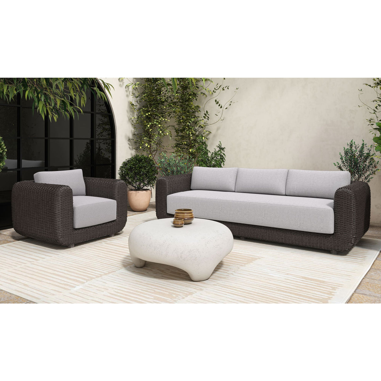 Modern European furniture - Wicker Framed Indoor/Outdoor Sofa - www.oroa.com | Oroa.com