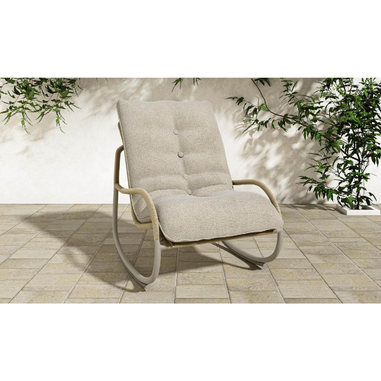 Modern European furniture - Minimalist Outdoor Wicker Rocking Chair - www.oroa.com | Oroa.com