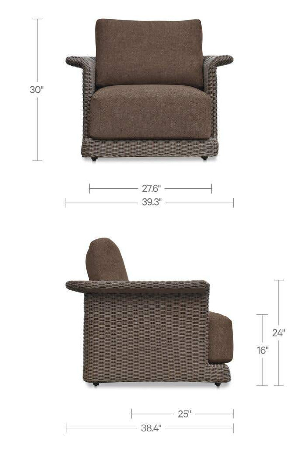 Modern European furniture - Curved Arm Wicker Outdoor Chair - www.oroa.com | Oroa.com