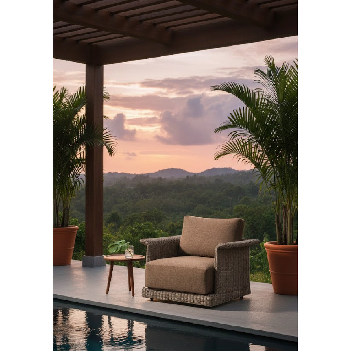 Modern European furniture - Curved Arm Wicker Outdoor Chair - www.oroa.com | Oroa.com