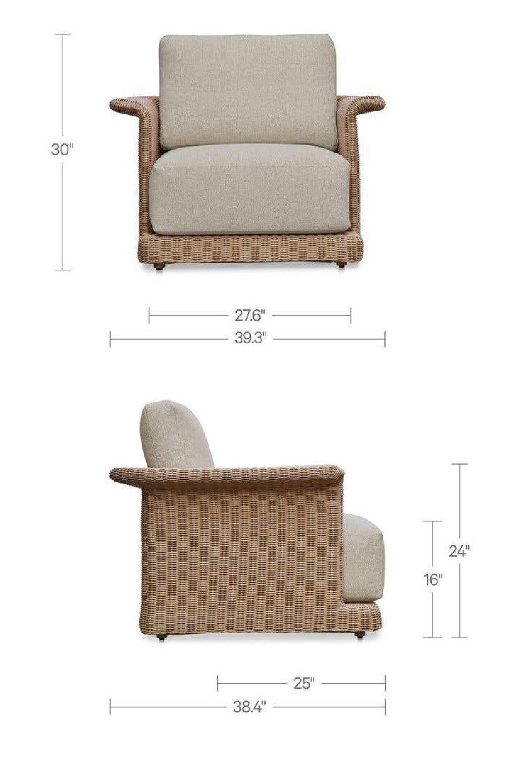 Modern European furniture - Curved Arm Wicker Outdoor Chair - www.oroa.com | Oroa.com