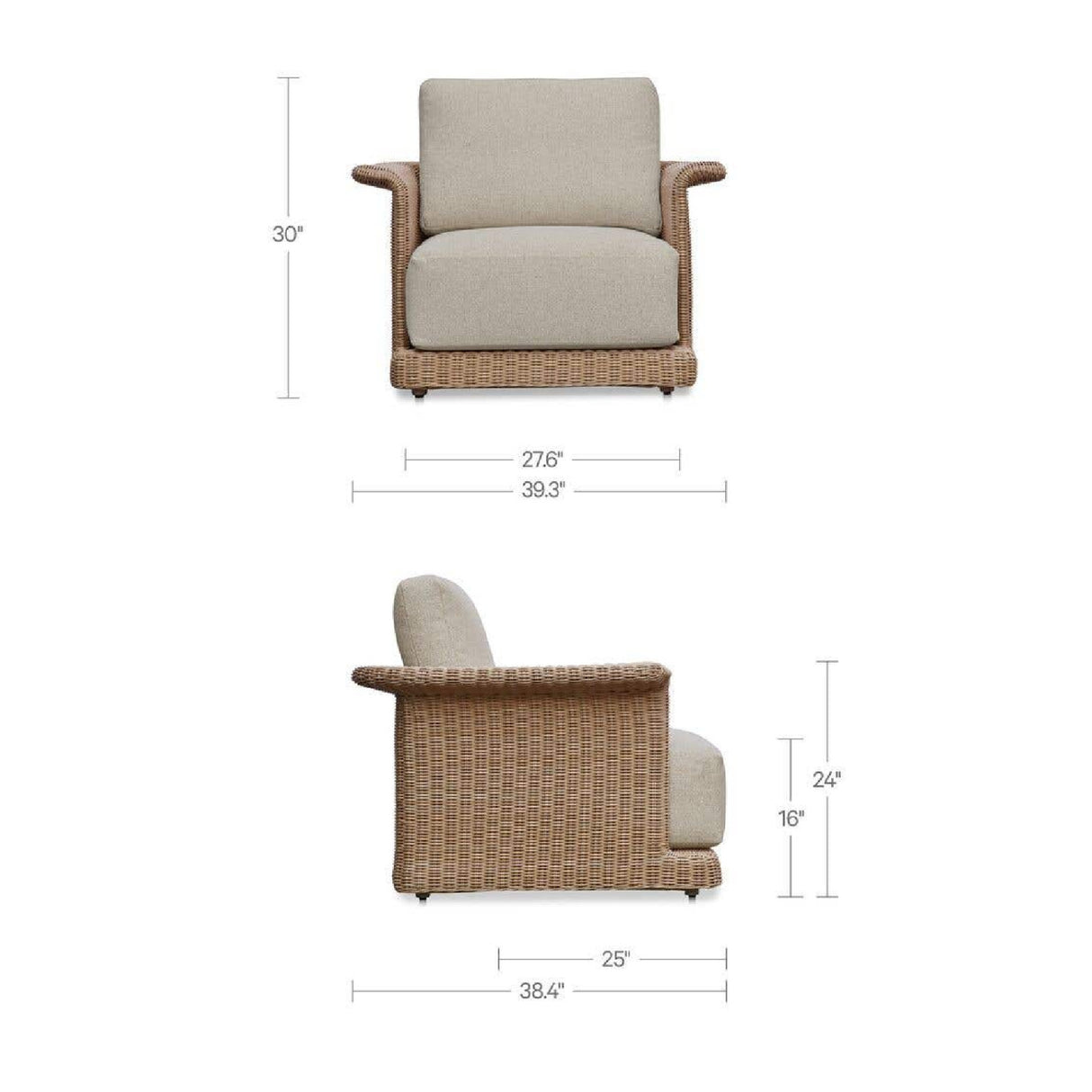 Modern European furniture - Curved Arm Wicker Outdoor Chair - www.oroa.com | Oroa.com