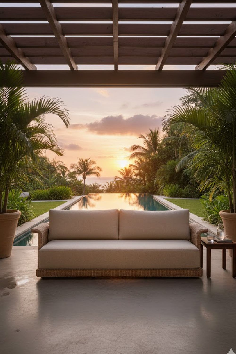 Modern European furniture - Curved Arm Wicker Outdoor Sofa - www.oroa.com | Oroa.com