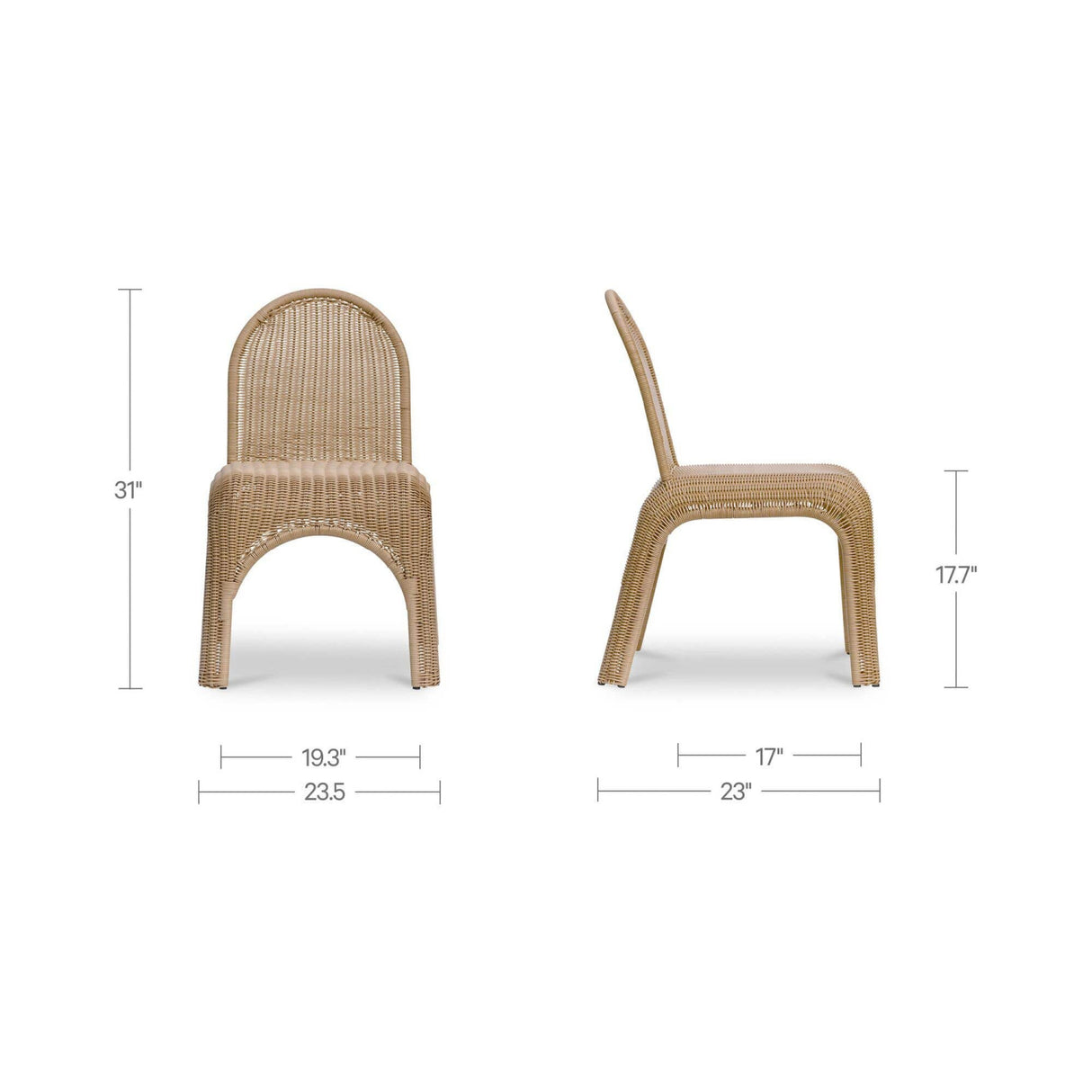 Modern European furniture - Classic Wicker Outdoor Dining Chairs (2) - www.oroa.com | Oroa.com
