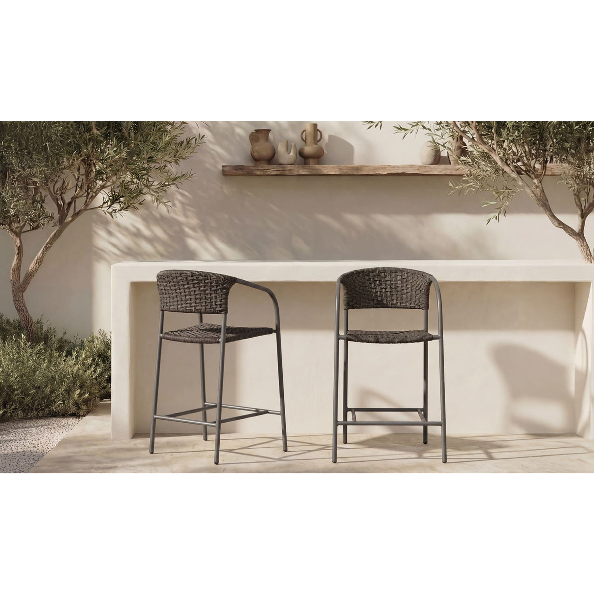 Modern European furniture - Basketweave Outdoor Bar Stool - www.oroa.com | Oroa.com