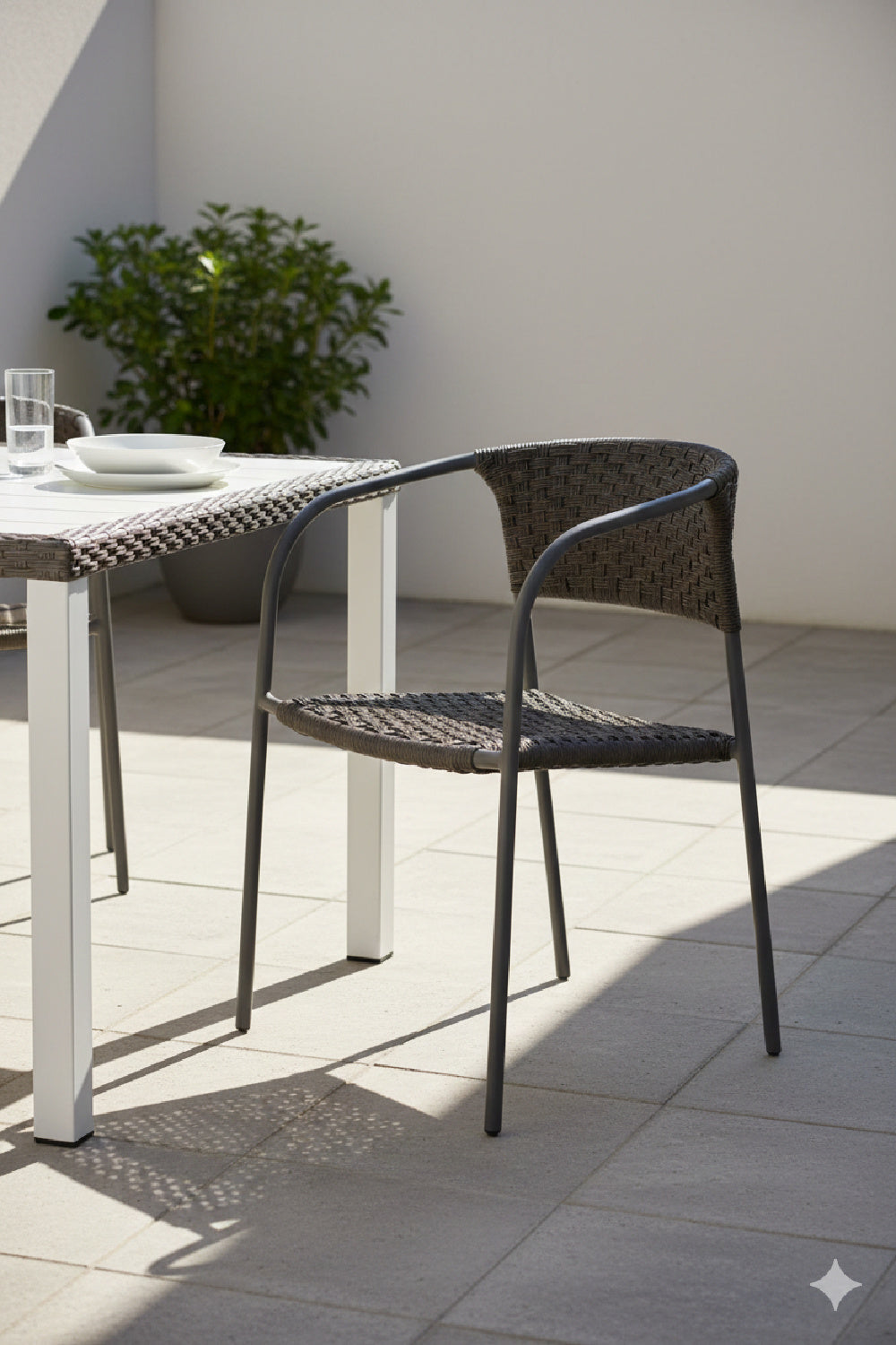 Modern European furniture - Basketweave Outdoor Dining Chairs (2) - www.oroa.com | Oroa.com