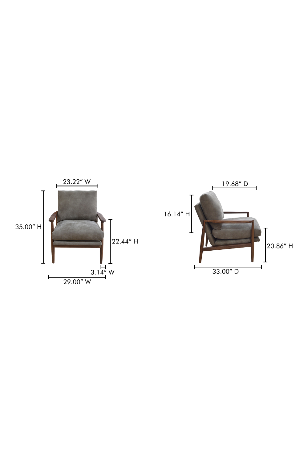 Modern European furniture - Walnut Framed Leather Accent Chair - www.oroa.com | Oroa.com