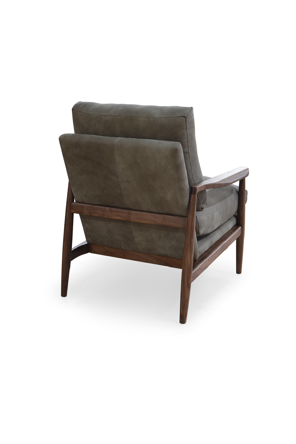 Modern European furniture - Walnut Framed Leather Accent Chair - www.oroa.com | Oroa.com