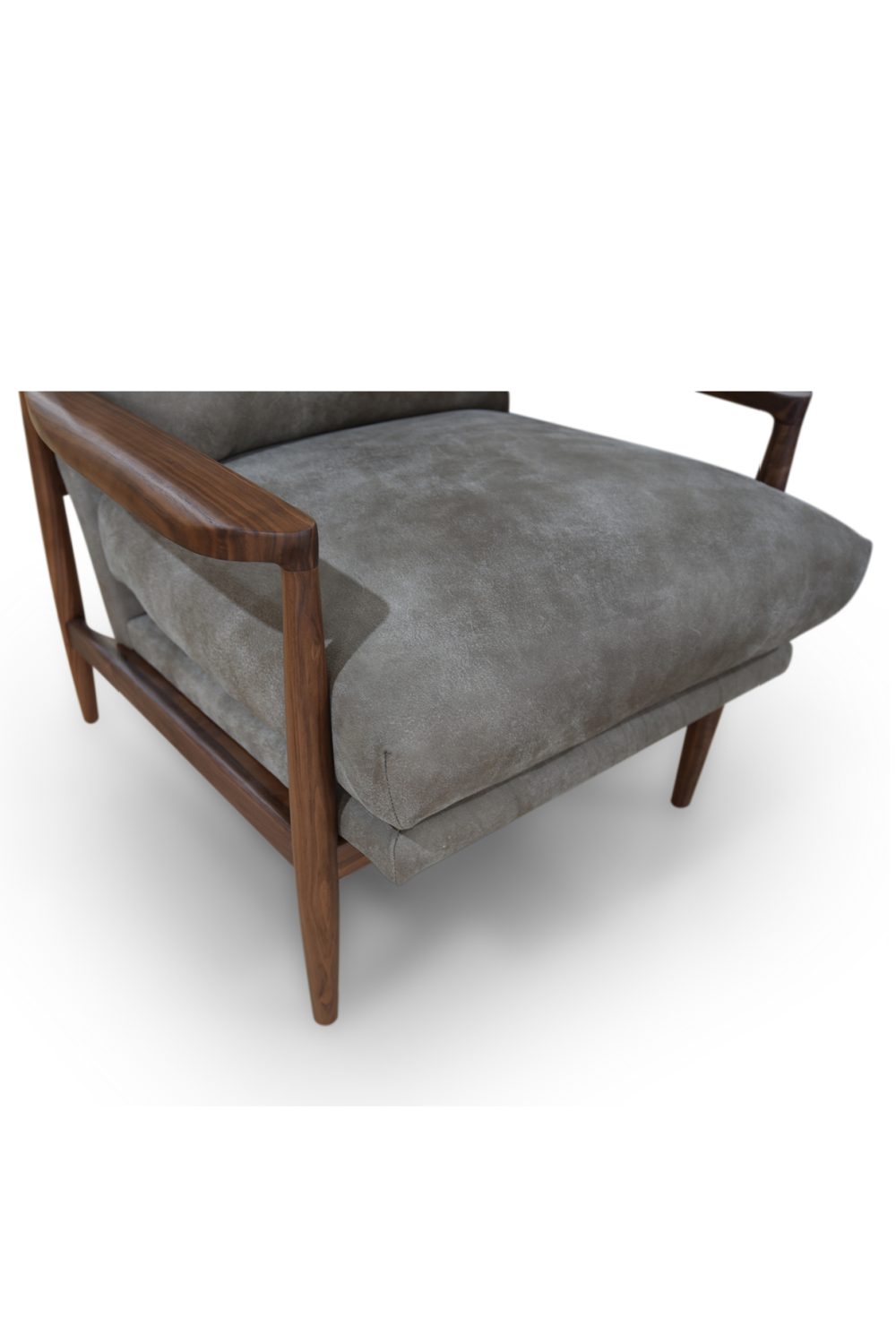 Modern European furniture - Walnut Framed Leather Accent Chair - www.oroa.com | Oroa.com