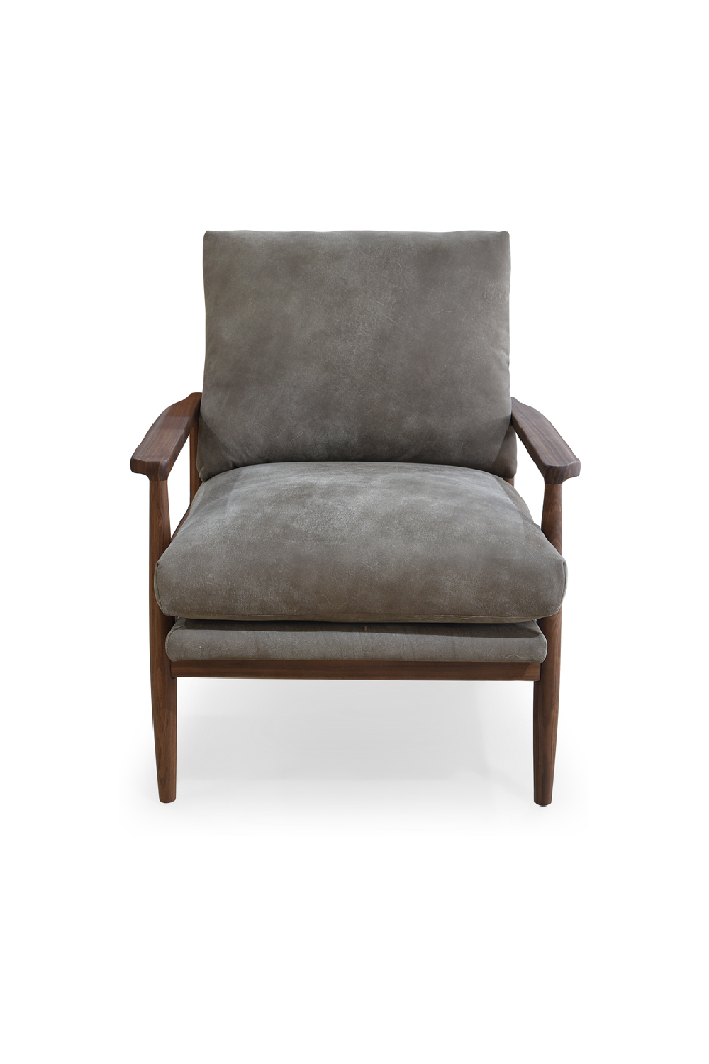 Modern European furniture - Walnut Framed Leather Accent Chair - www.oroa.com | Oroa.com
