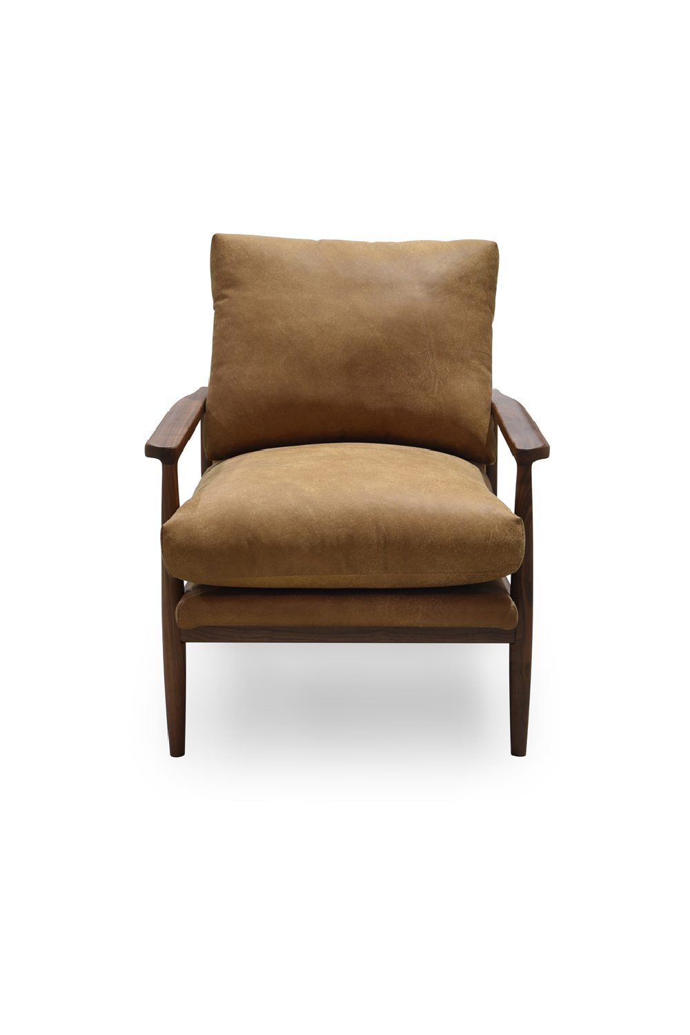 Modern European furniture - Walnut Framed Leather Accent Chair - www.oroa.com | Oroa.com