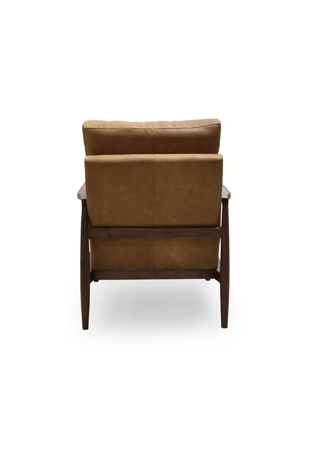 Modern European furniture - Walnut Framed Leather Accent Chair - www.oroa.com | Oroa.com