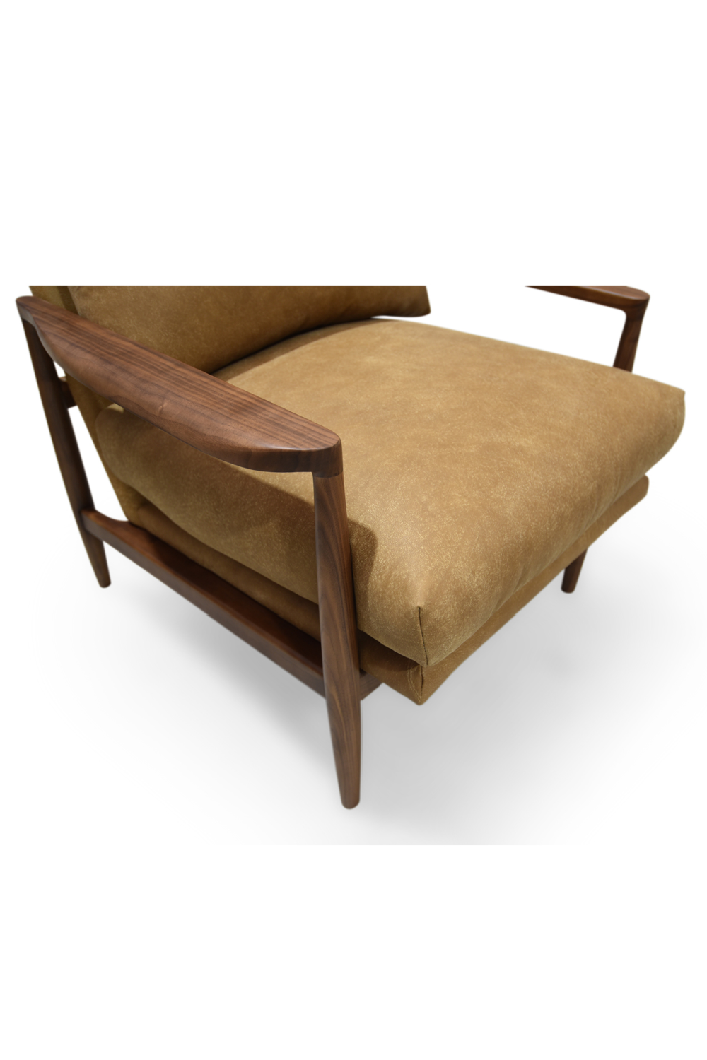 Modern European furniture - Walnut Framed Leather Accent Chair - www.oroa.com | Oroa.com