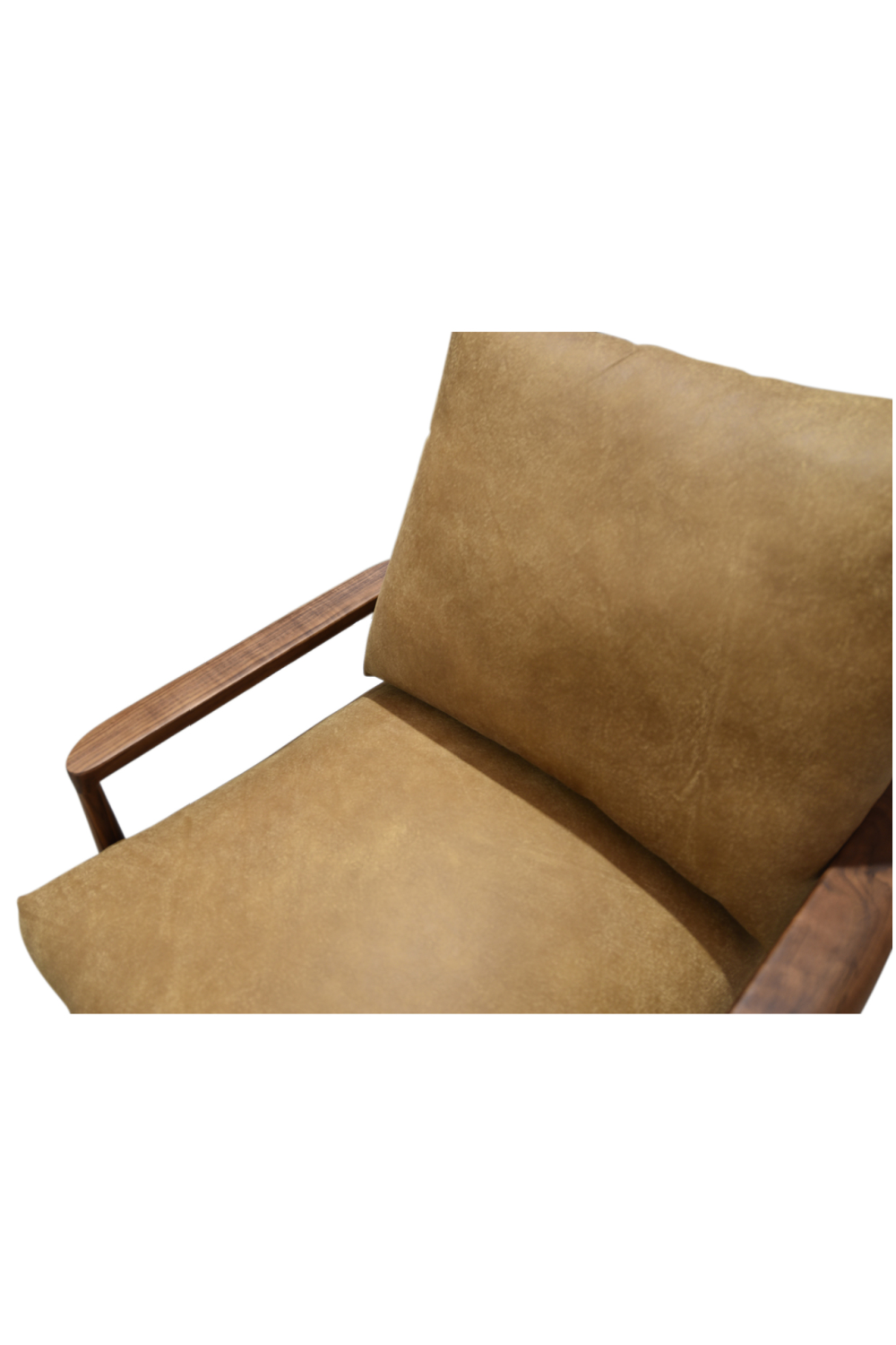 Modern European furniture - Walnut Framed Leather Accent Chair - www.oroa.com | Oroa.com