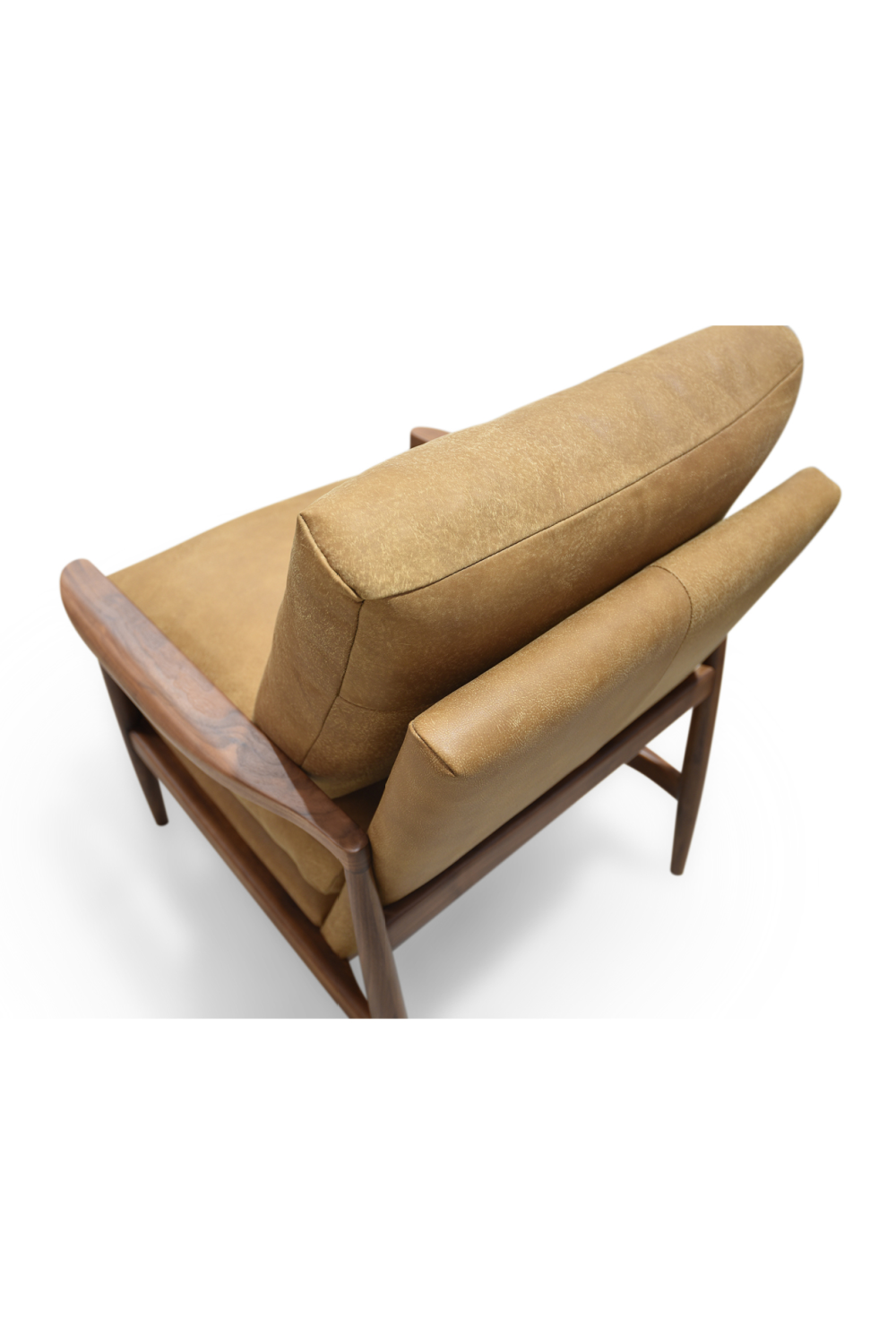 Modern European furniture - Walnut Framed Leather Accent Chair - www.oroa.com | Oroa.com