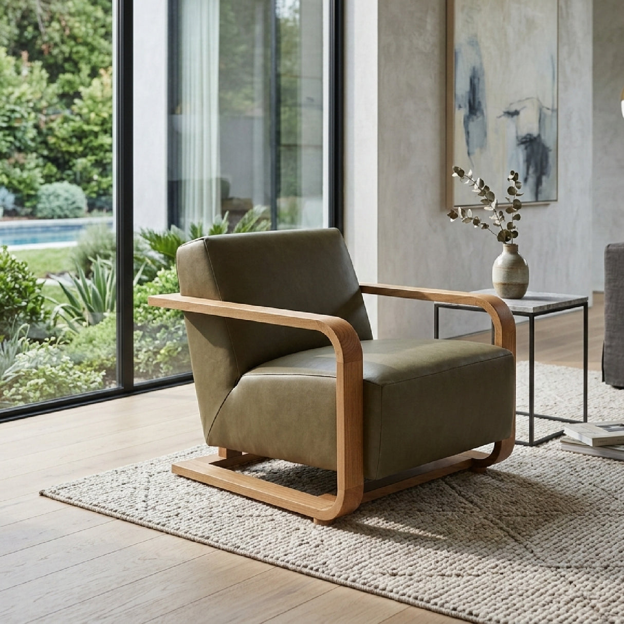 Modern European furniture - Oak Framed Lounge Chair - www.oroa.com | Oroa.com