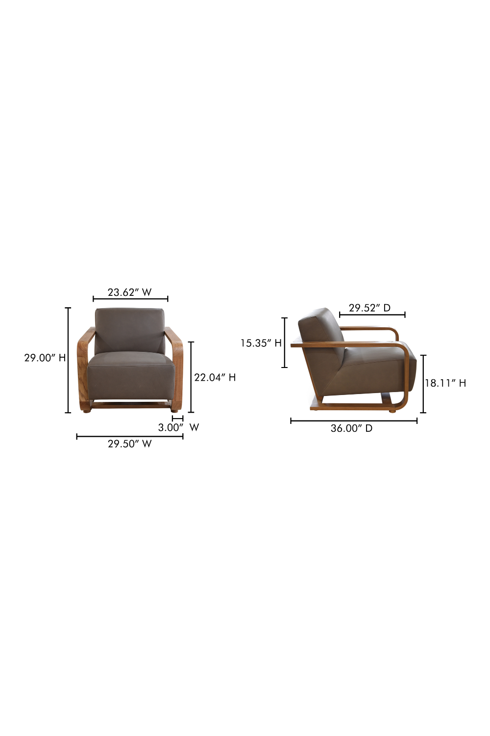 Modern European furniture - Oak Framed Lounge Chair - www.oroa.com | Oroa.com