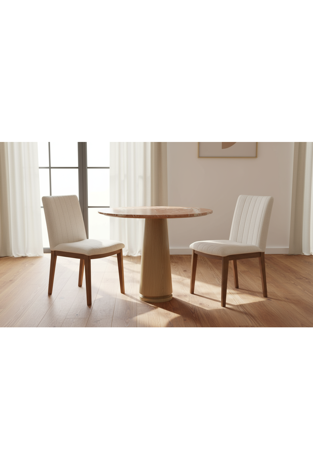 Modern European furniture - Cream Padded Dining Chairs (2) - www.oroa.com | Oroa.com