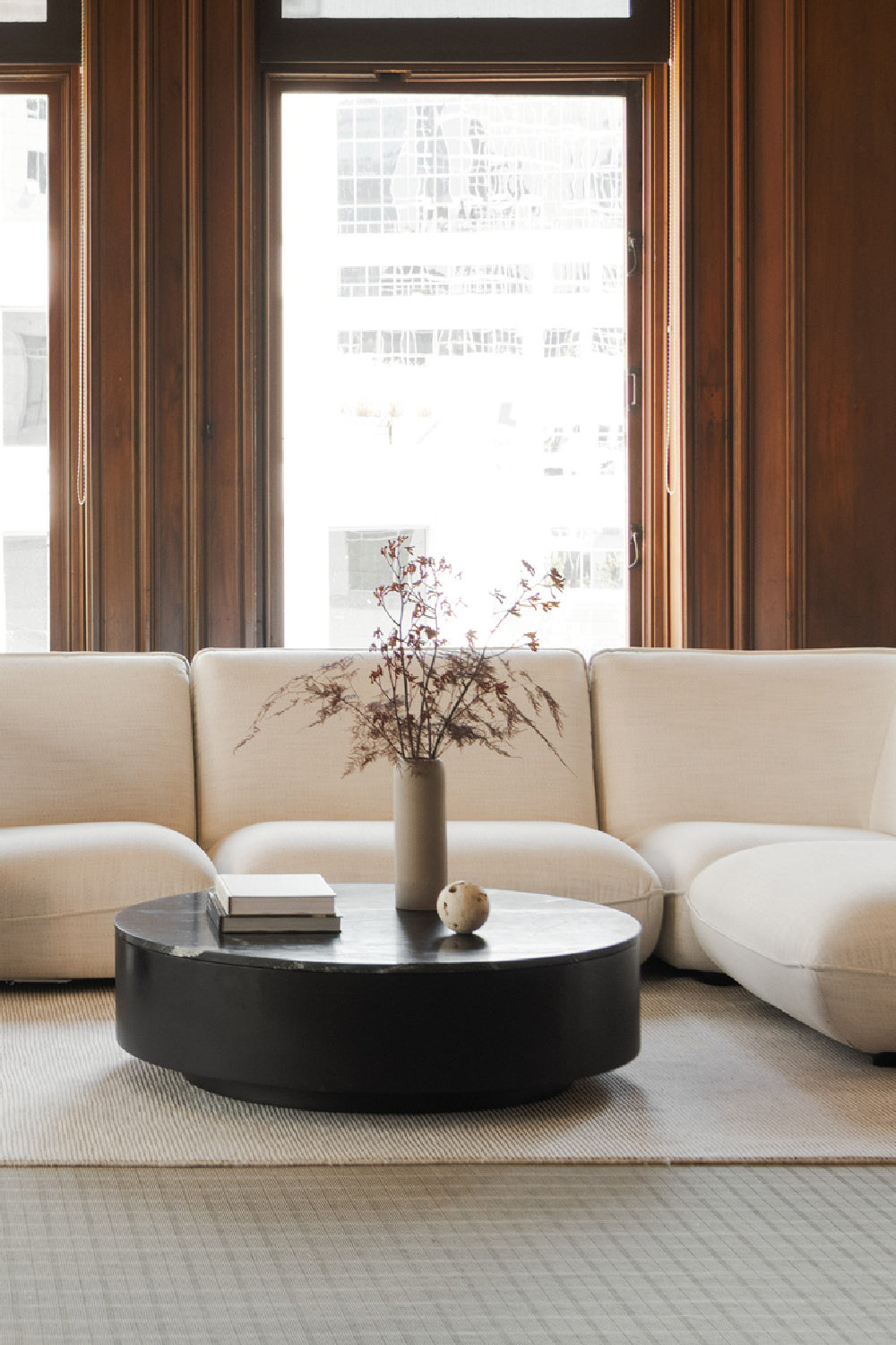 Modern European furniture - Black Marble Round Coffee Table - www.oroa.com