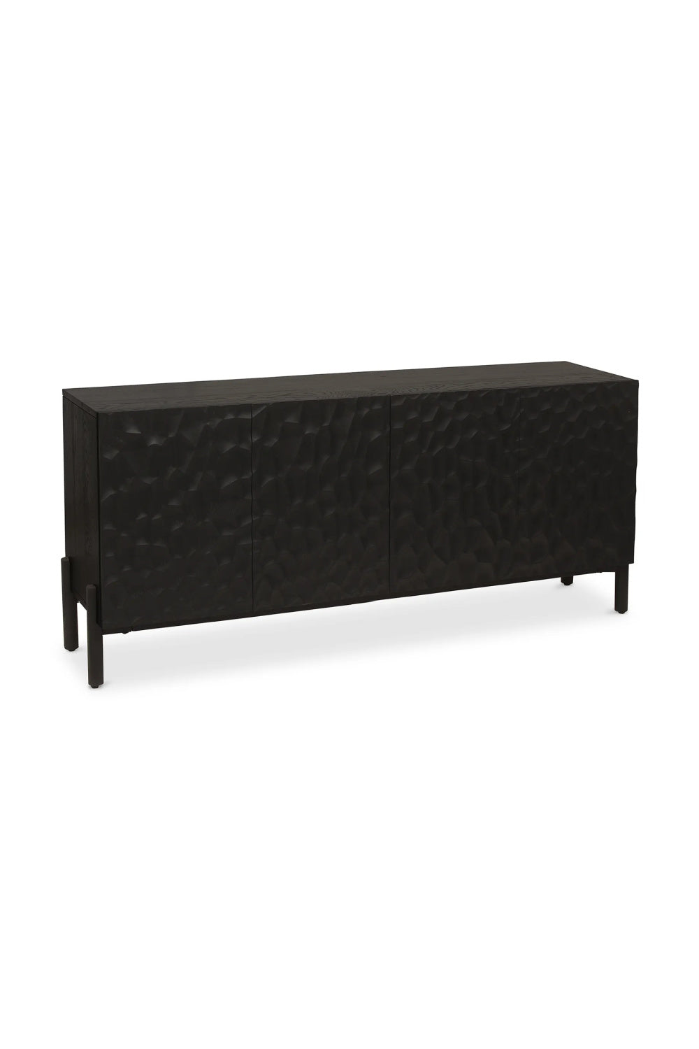 Modern European furniture - Black Oak Chiseled 4-Door Sideboard - www.oroa.com | Oroa.com