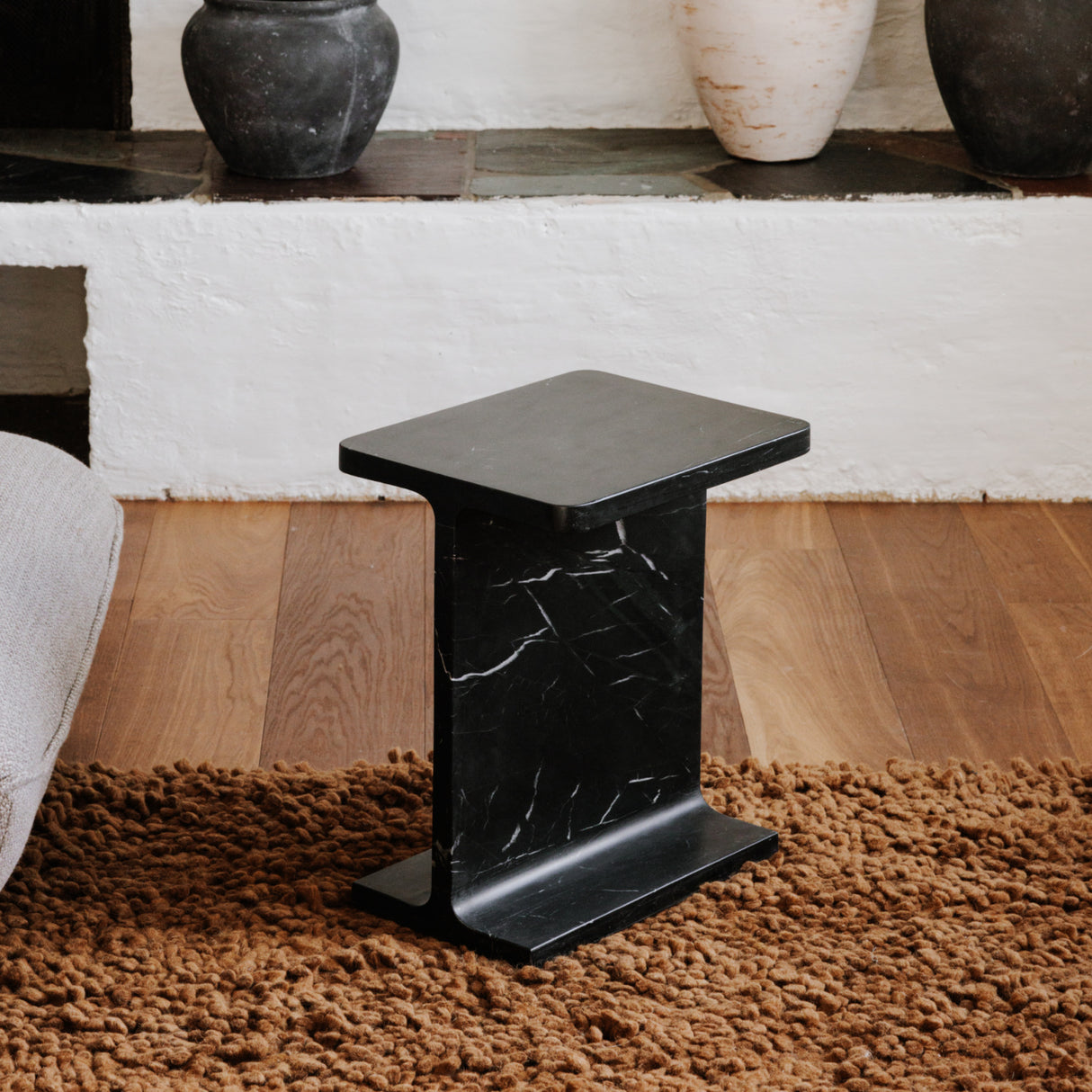Modern European furniture - Marble I-Beam Accent Table - www.oroa.com | Oroa.com
