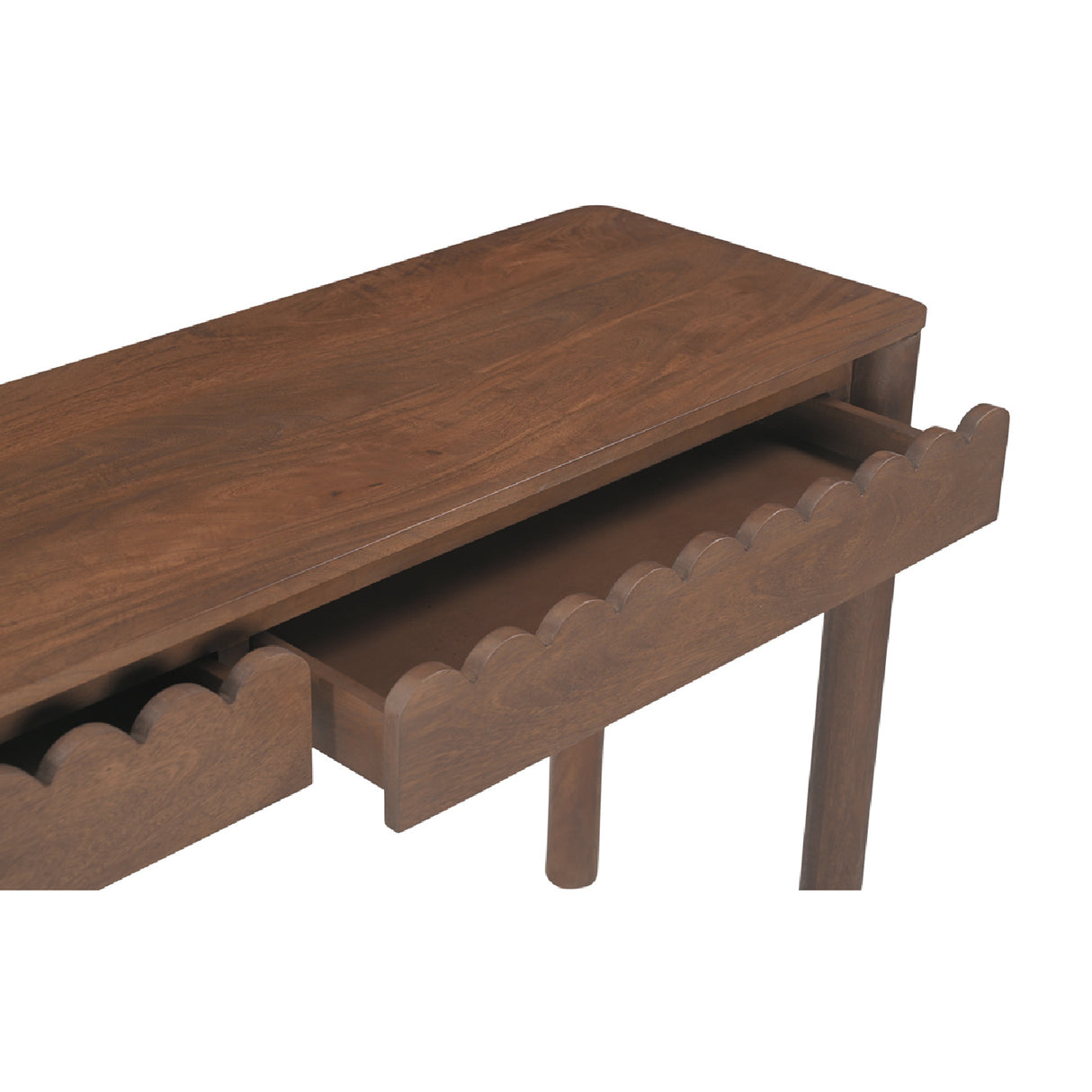 Modern European furniture - Wooden Scalloped 2-Drawer Console Table - www.oroa.com