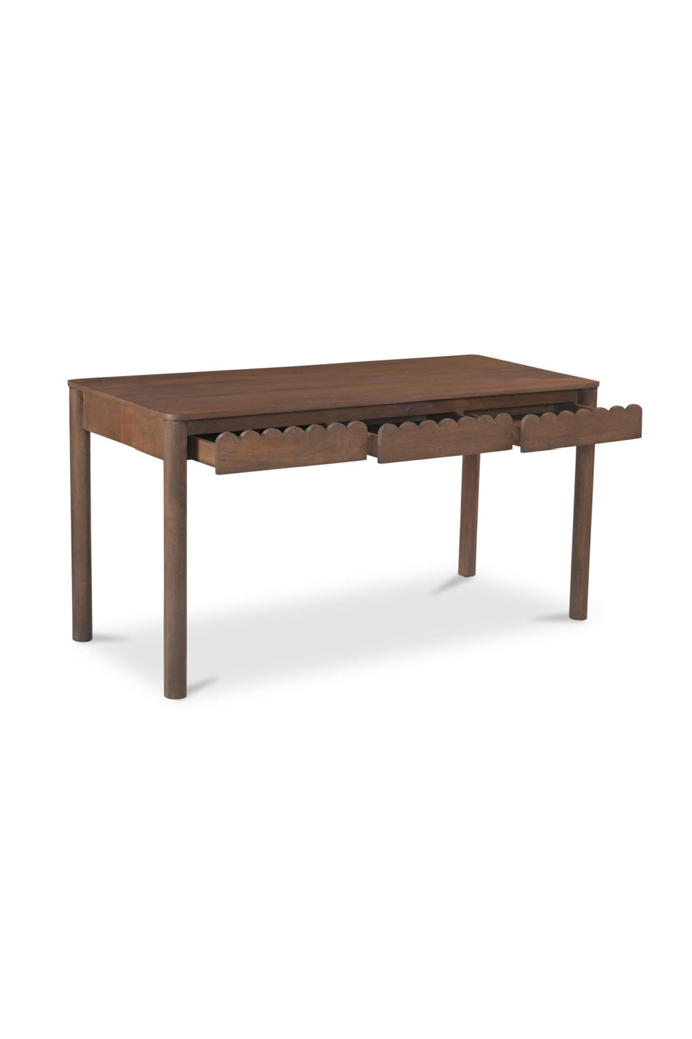 Modern European furniture - Scalloped Edge Wooden 3-Drawer Desk - www.oroa.com | Oroa.com
