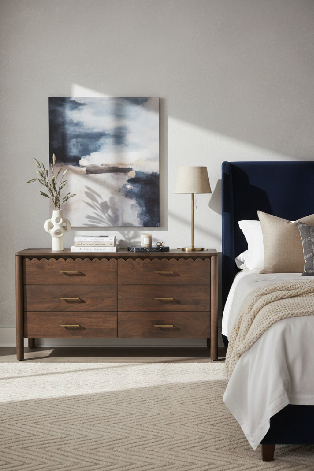 Modern European furniture - Scalloped Edge Wooden 6-Drawer Dresser - www.oroa.com | Oroa.com