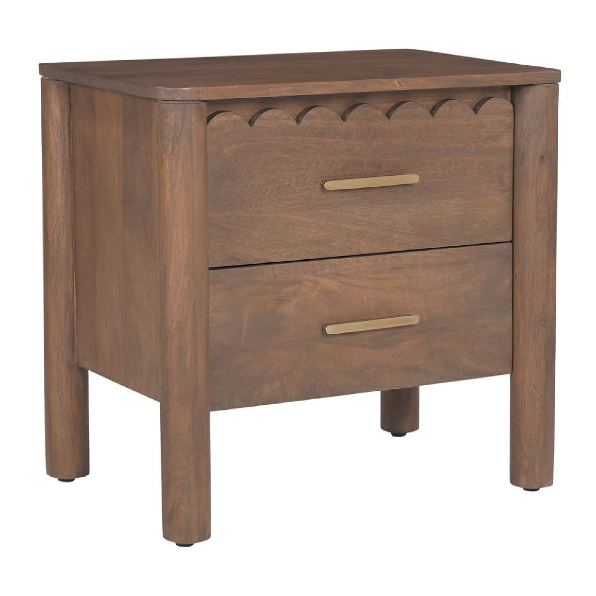 Modern European furniture - Scalloped-Edge 2-Drawer Nightstand - www.oroa.com