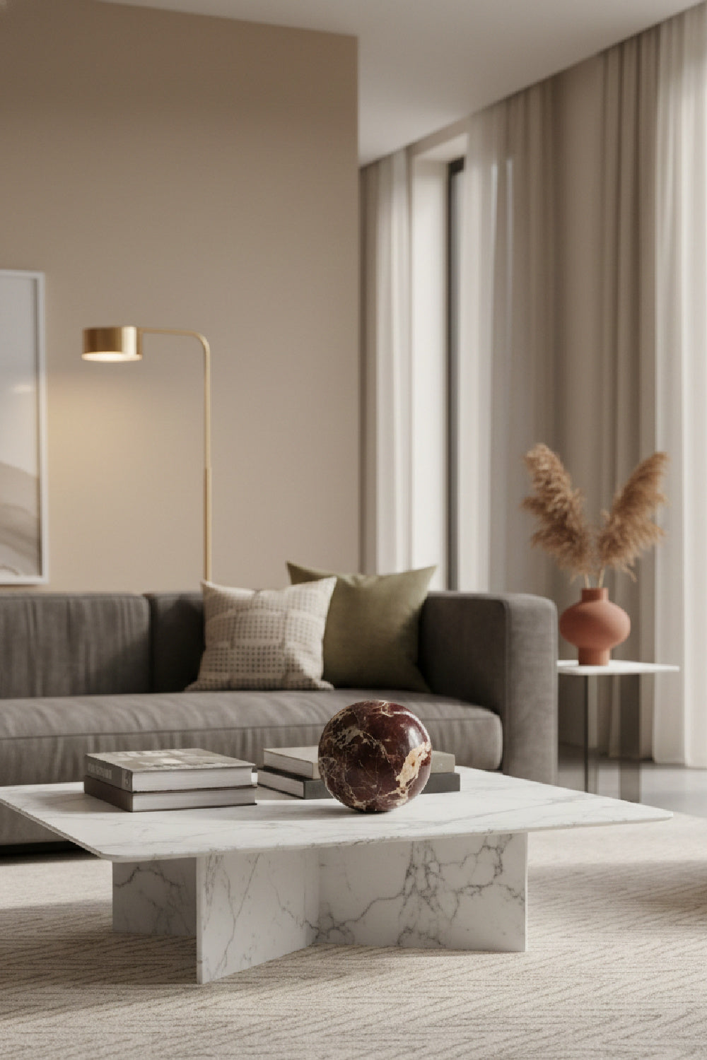 Red Marble Sphere Tabletop Decor | Novi Living Odessa | Oroa.com