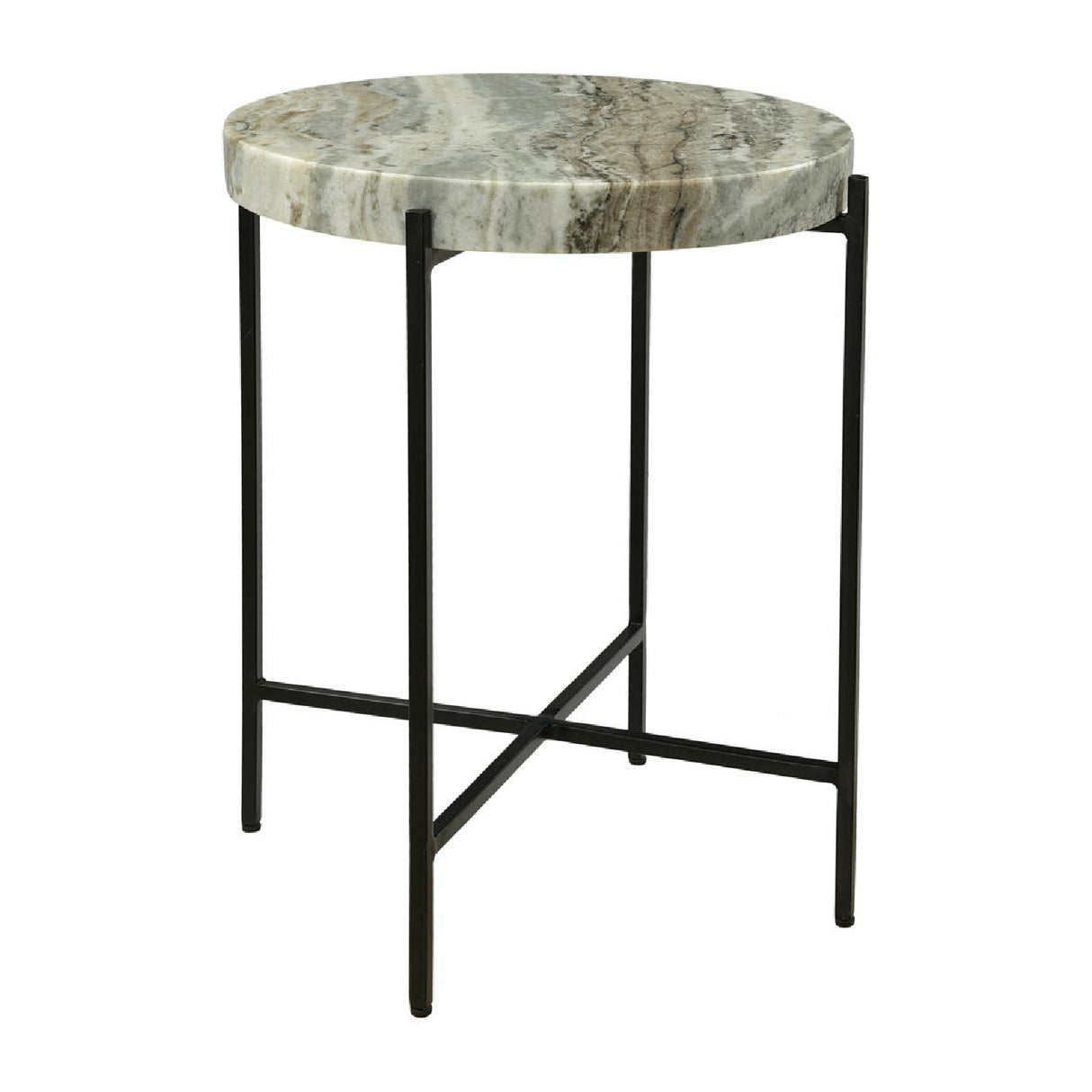 Modern European furniture - Round Natural Marble Accent Table - www.oroa.com