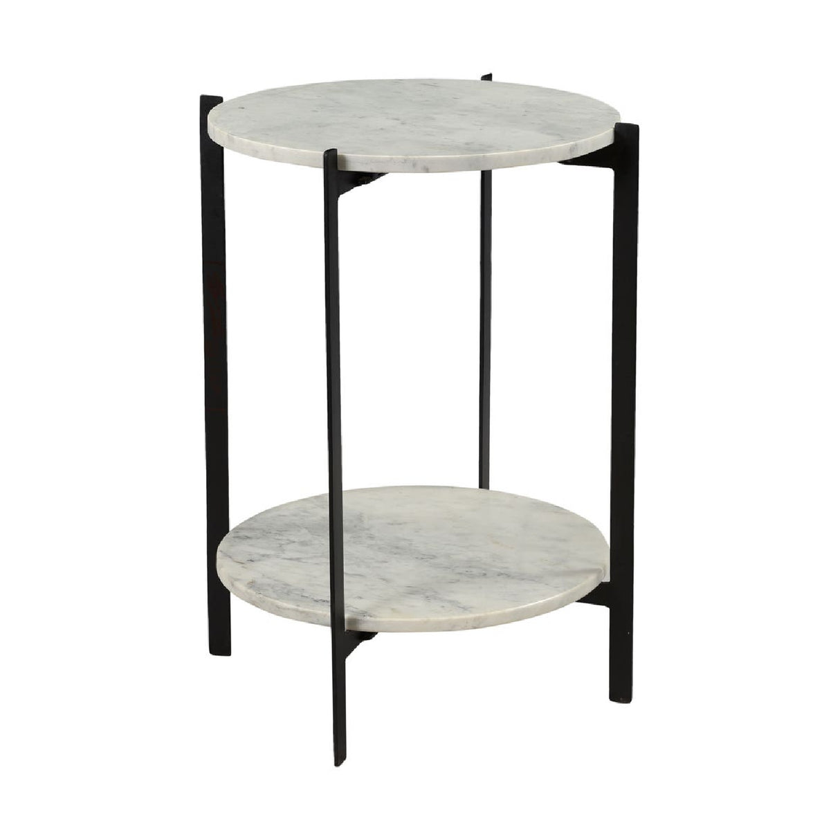 Modern European furniture - White Marble 2-Layer Accent Table - www.oroa.com | Oroa.com