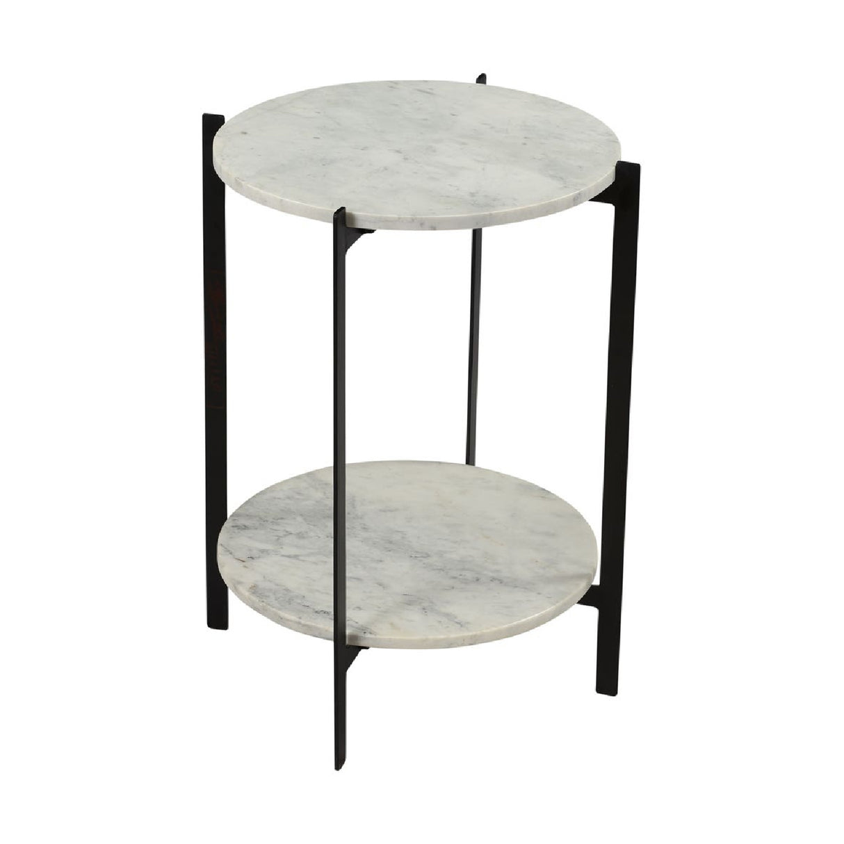 Modern European furniture - White Marble 2-Layer Accent Table - www.oroa.com | Oroa.com