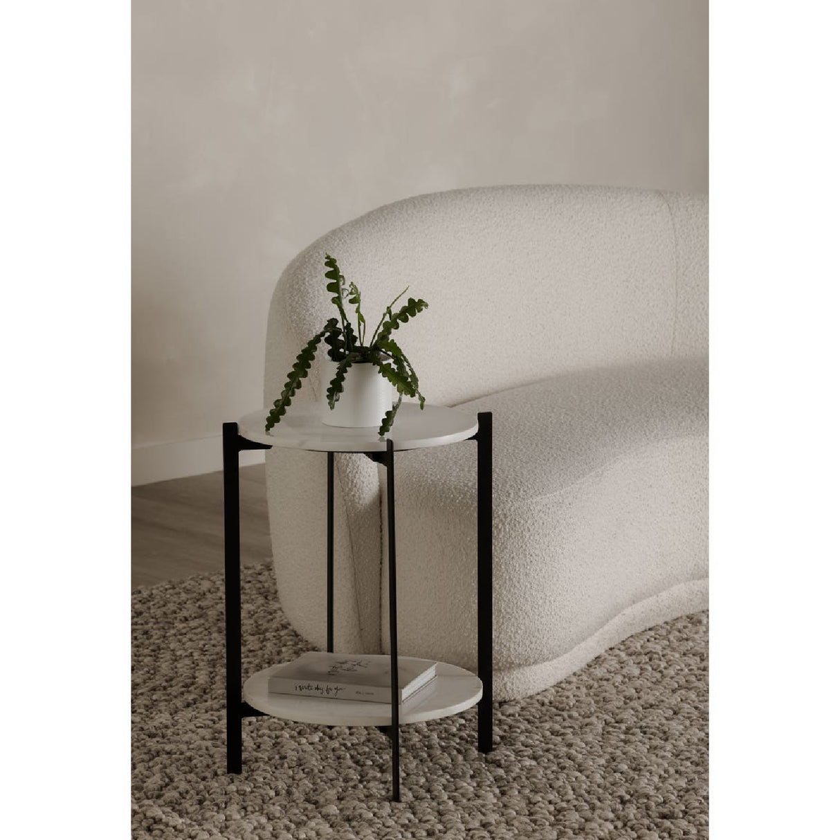 Modern European furniture - White Marble 2-Layer Accent Table - www.oroa.com | Oroa.com