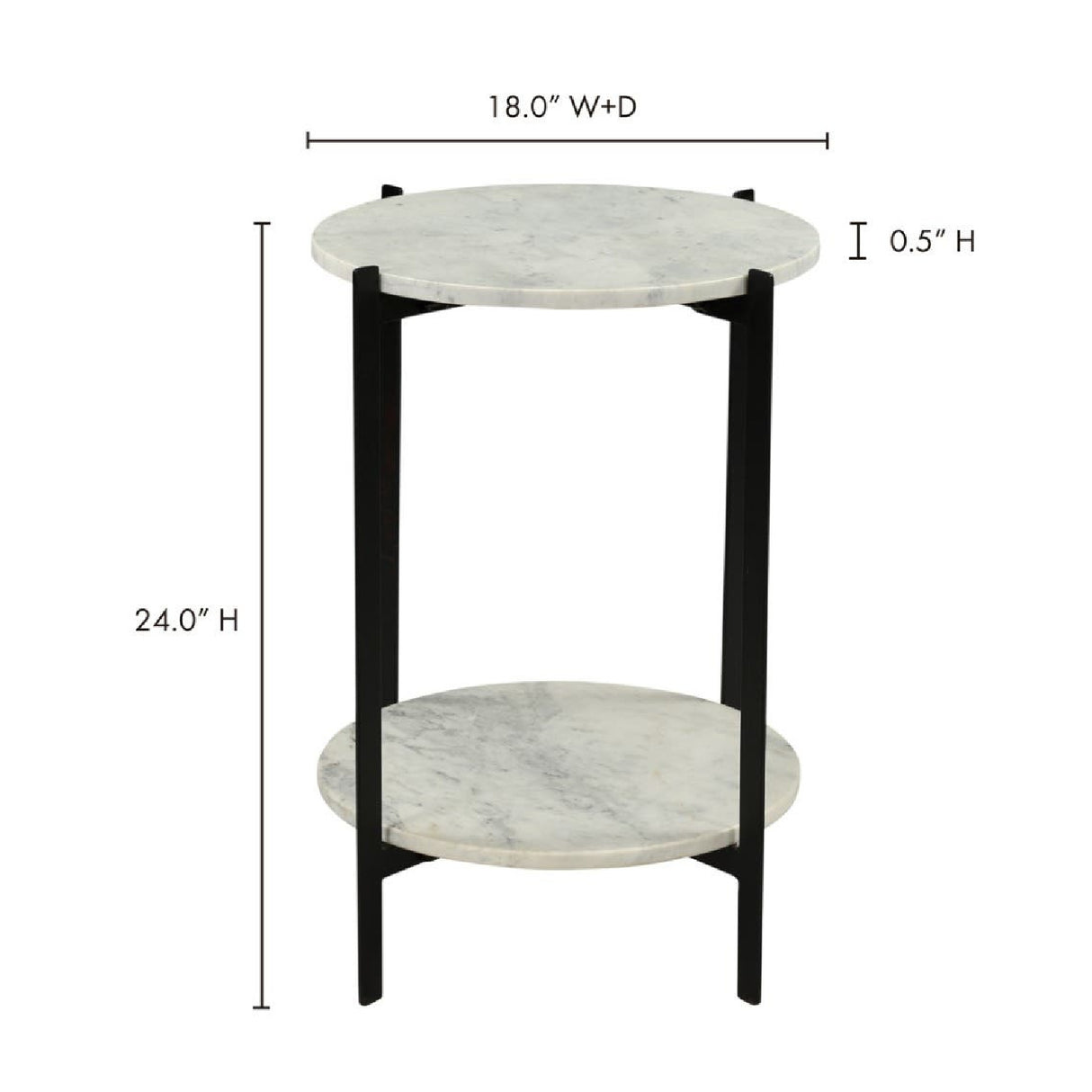 Modern European furniture - White Marble 2-Layer Accent Table - www.oroa.com | Oroa.com