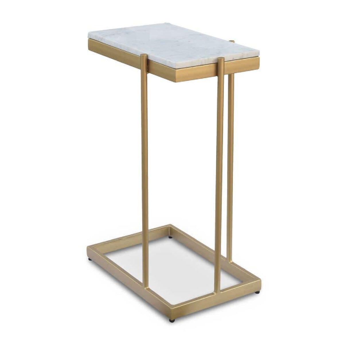 Modern European furniture - Gold-Framed Marble Side Table - www.oroa.com