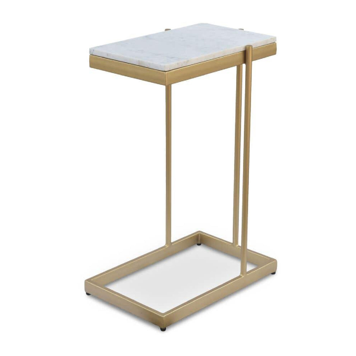 Modern European furniture - Gold-Framed Marble Side Table - www.oroa.com