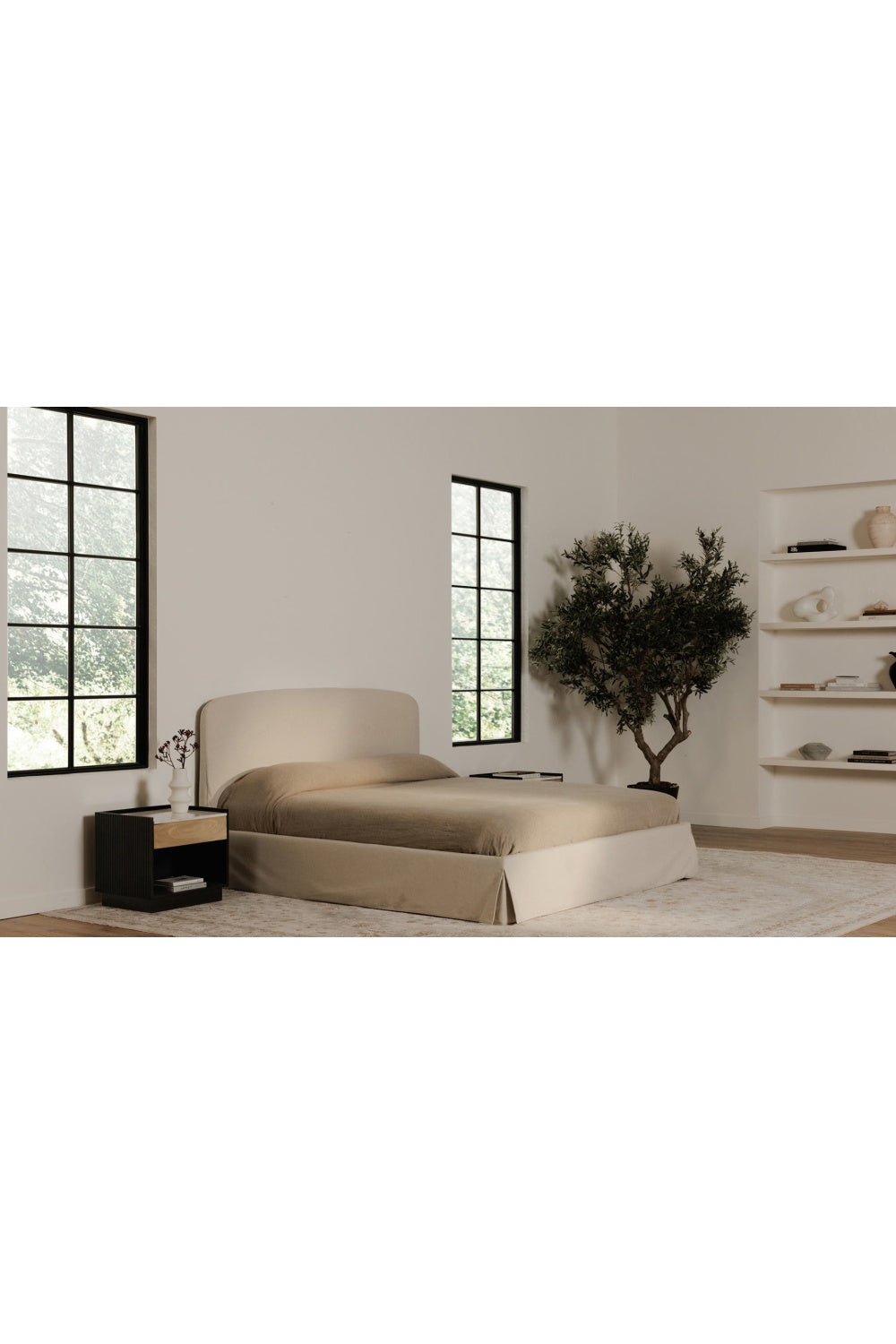 Modern European furniture - Marble Top Black Nightstand - www.oroa.com