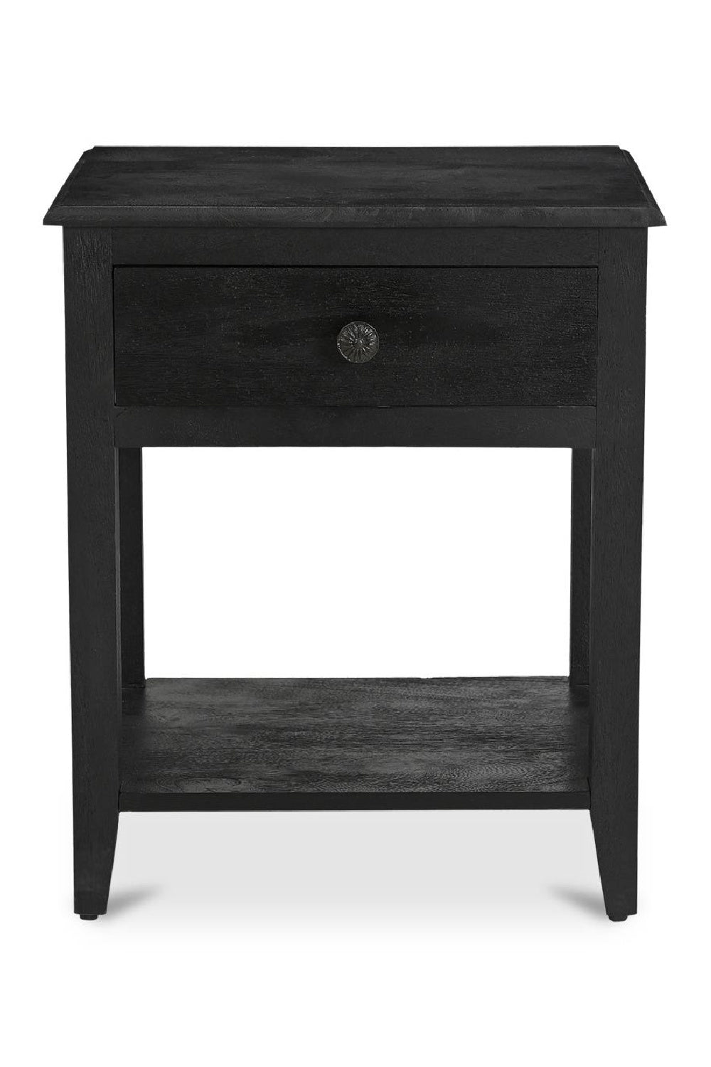 Modern European furniture - Antique Black 1-Drawer Nightstand - www.oroa.com