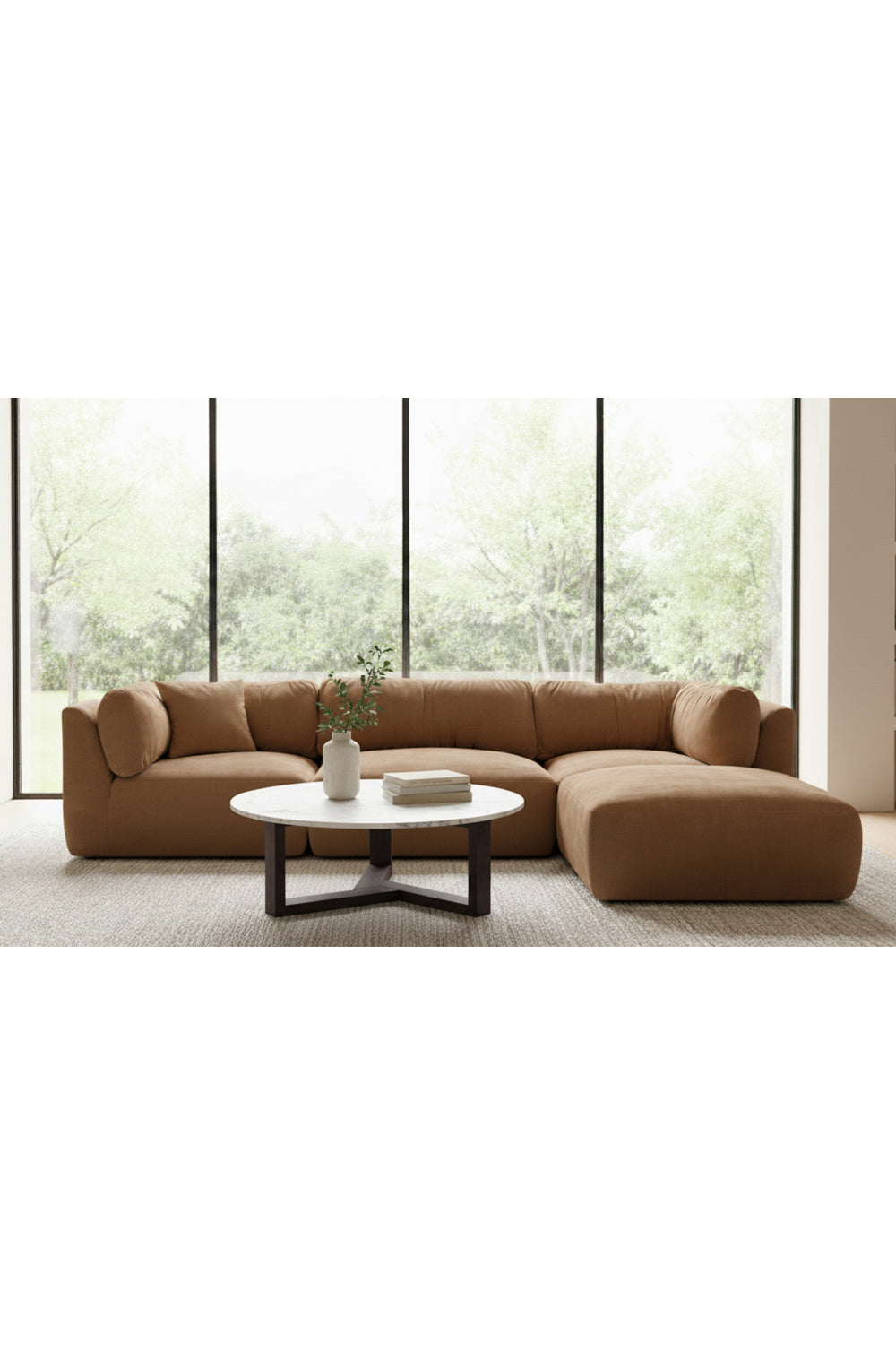 Modern European furniture - Wooden Base Marble Coffee Table - www.oroa.com | Oroa.com