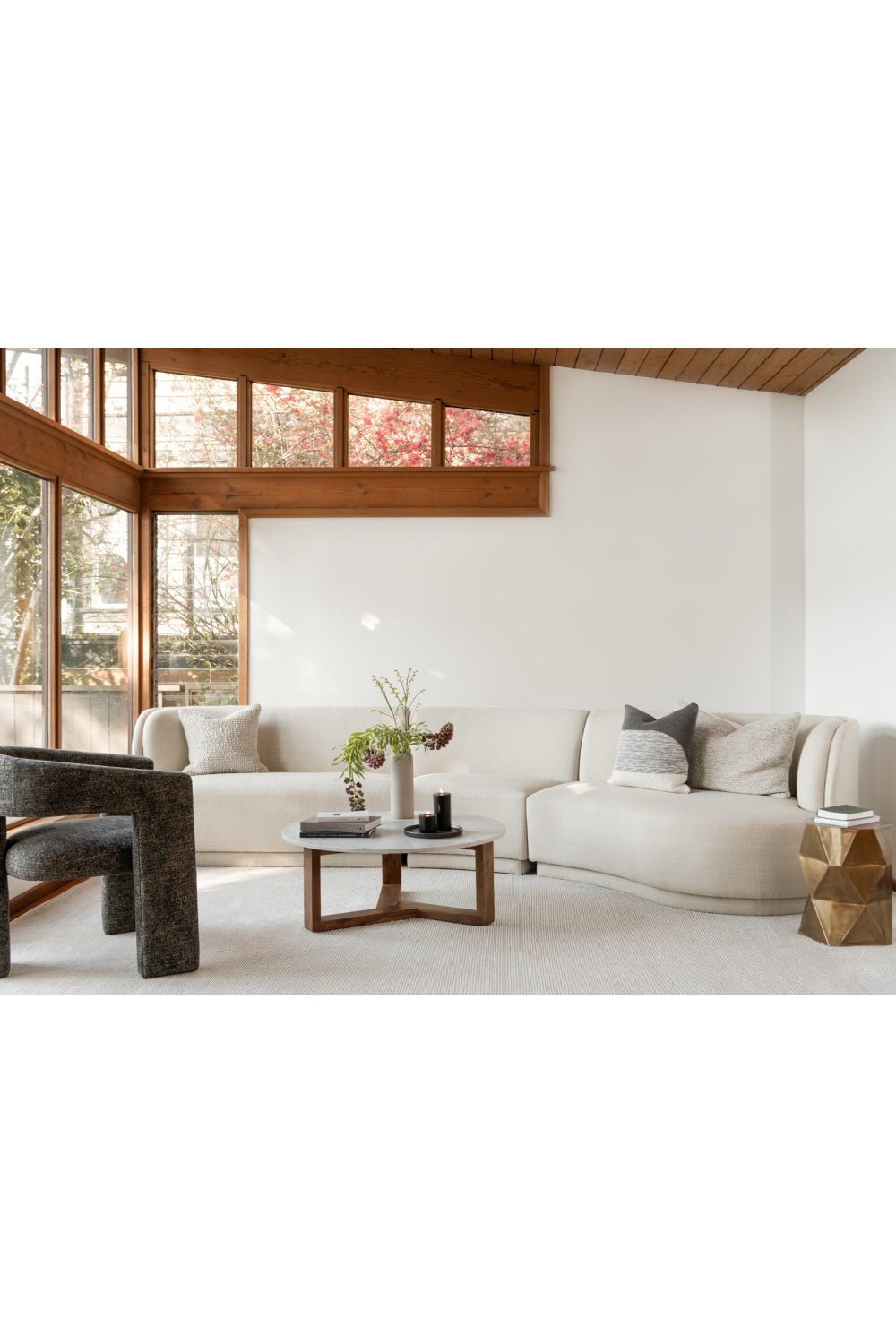 Modern European furniture - Wooden Base Marble Coffee Table - www.oroa.com | Oroa.com