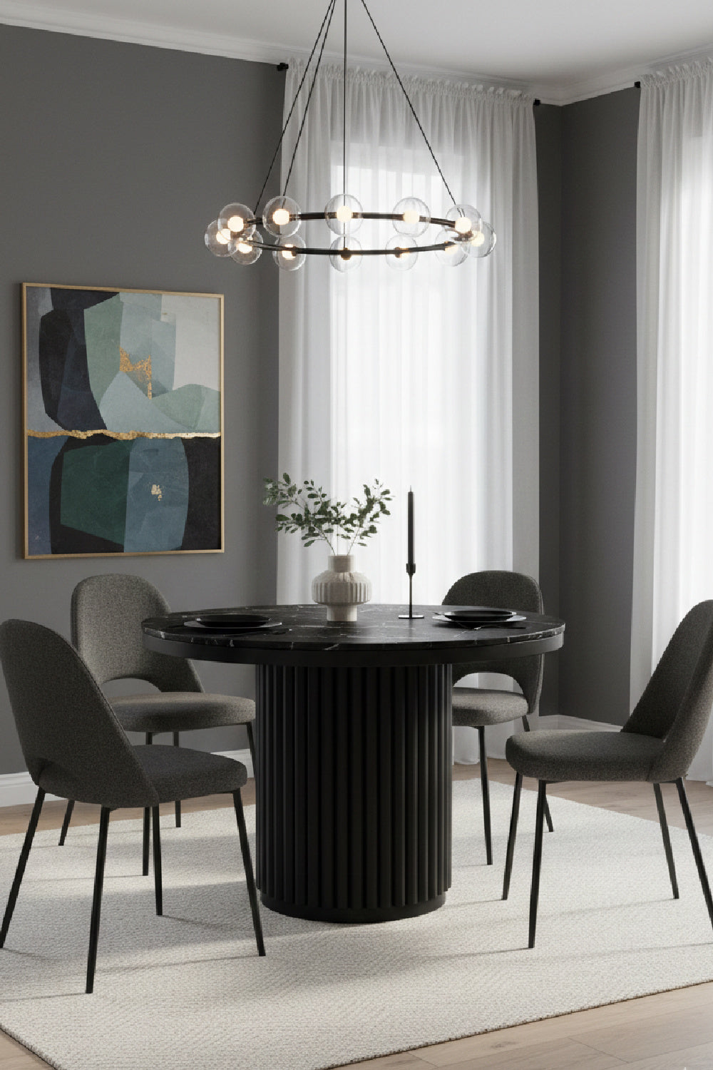 Modern European furniture - Pillar Base Marble Dining Table - www.oroa.com | Oroa.com