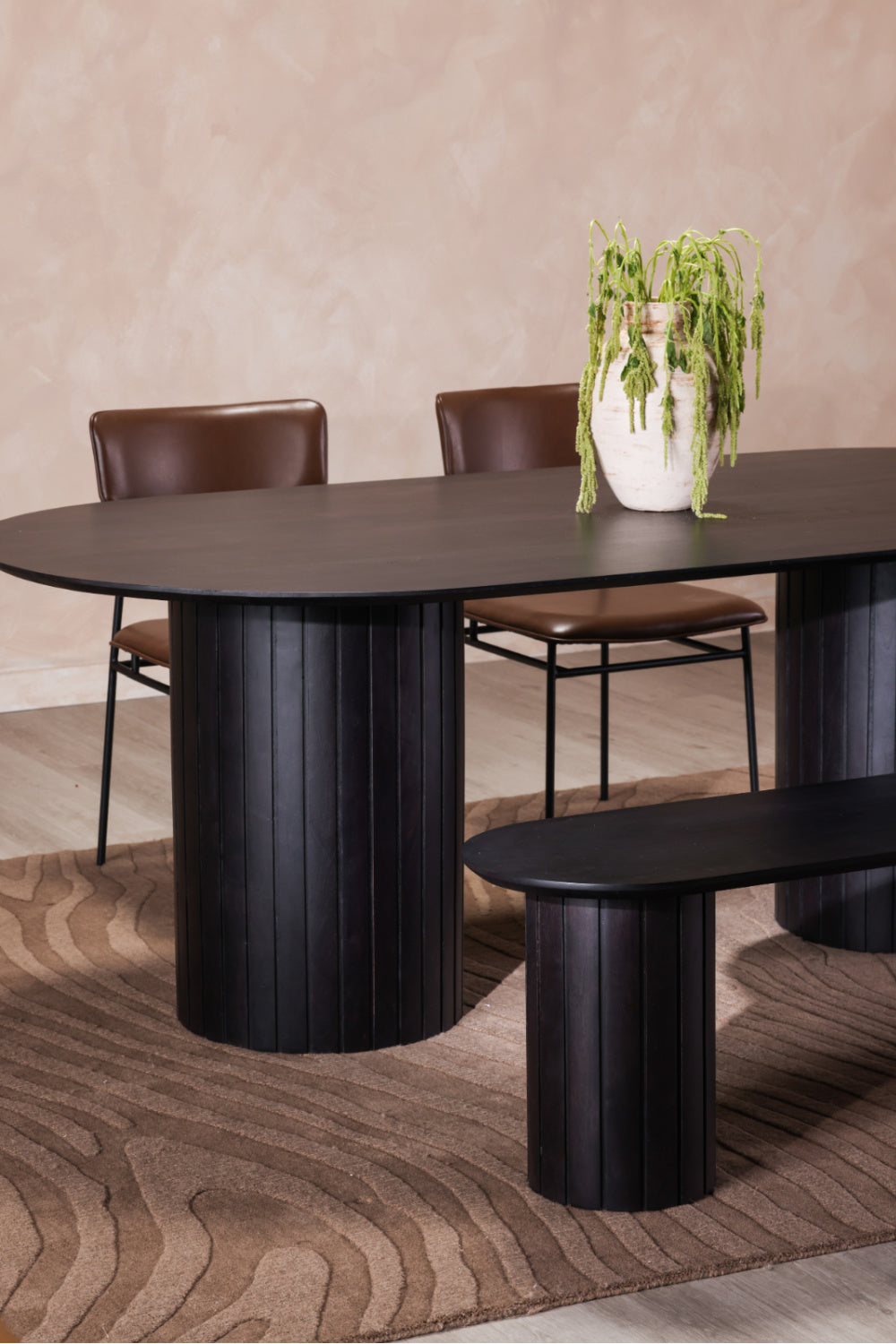 Modern European furniture - Black Acacia Wood Dining Table - www.oroa.com | Oroa.com