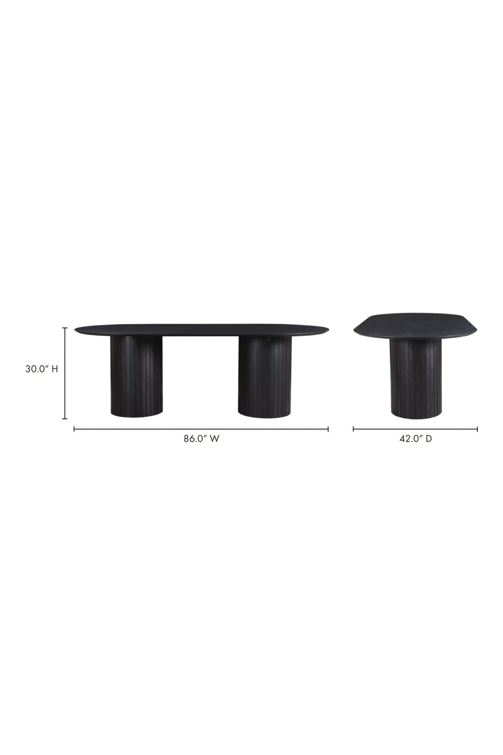Modern European furniture - Black Acacia Wood Dining Table - www.oroa.com | Oroa.com