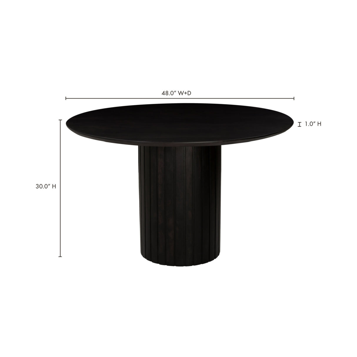 Modern European furniture - Black Acacia Round Dining Table - www.oroa.com