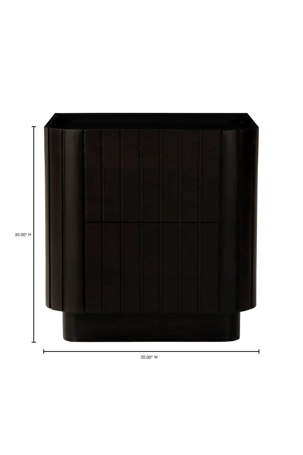 Modern European furniture - Black Acacia 2-Drawer Nightstand - www.oroa.com | Oroa.com