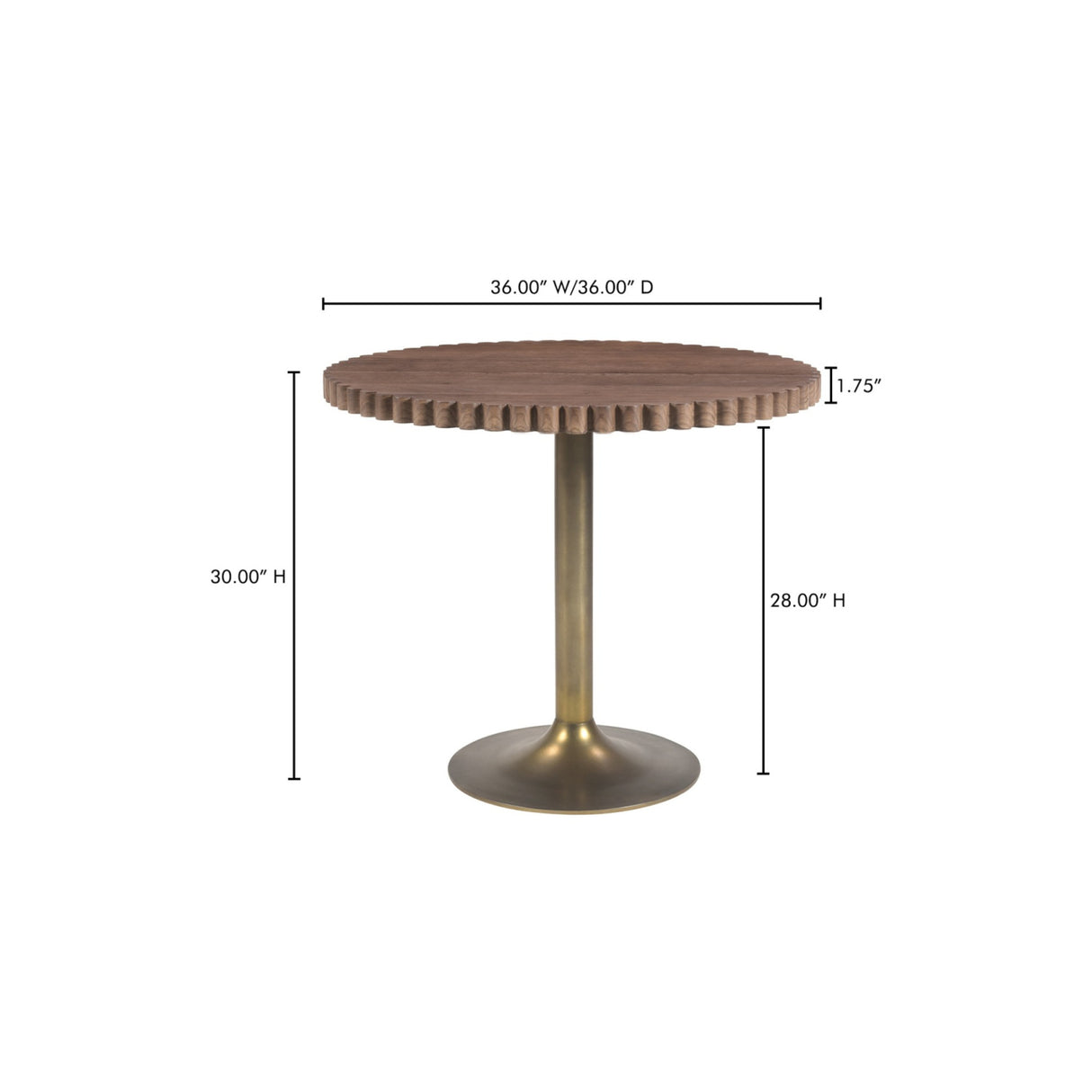 Modern European furniture - Round Scalloped Pedestal Coffee Table - www.oroa.com