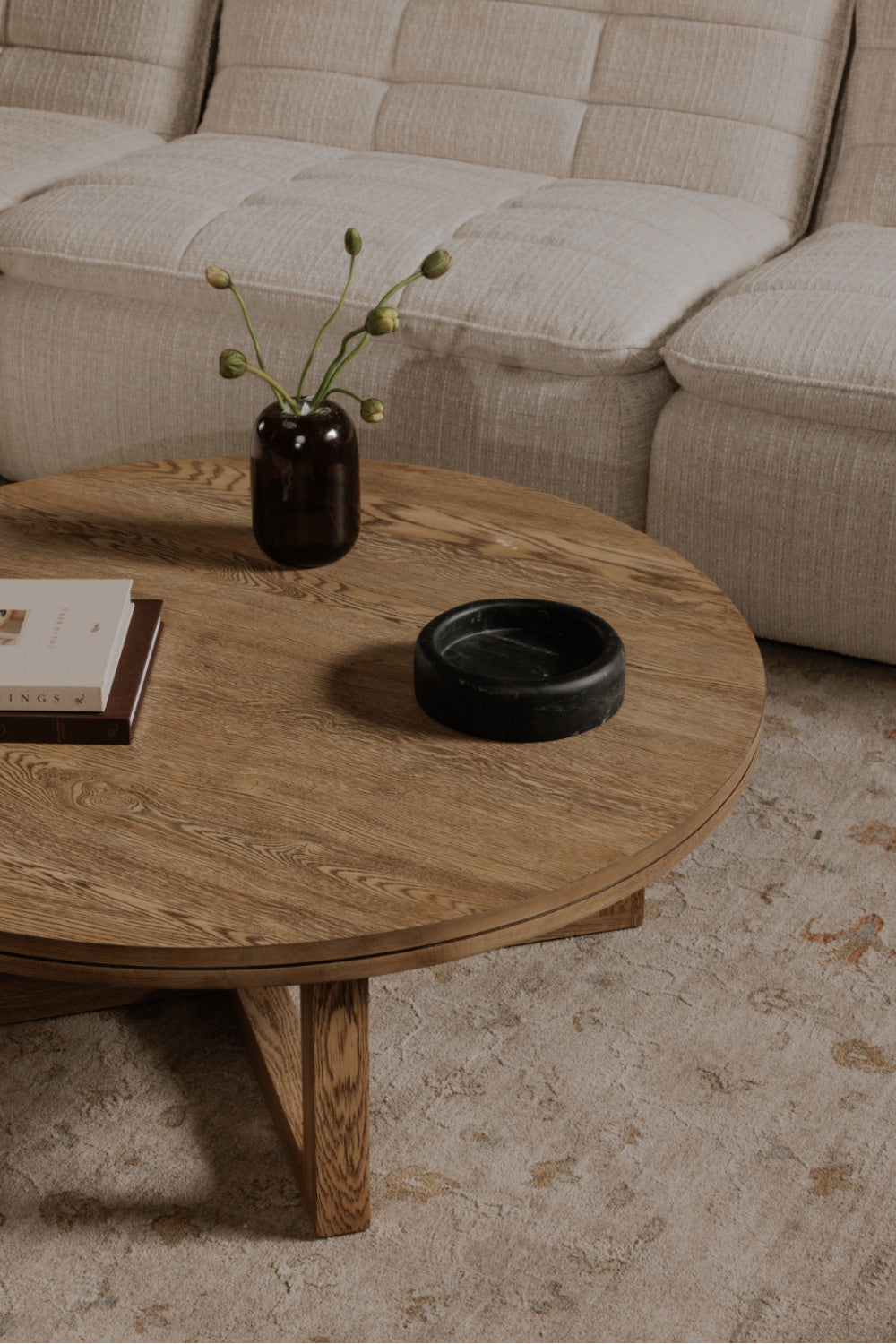 Modern European furniture - Oak Round Coffee Table - www.oroa.com
